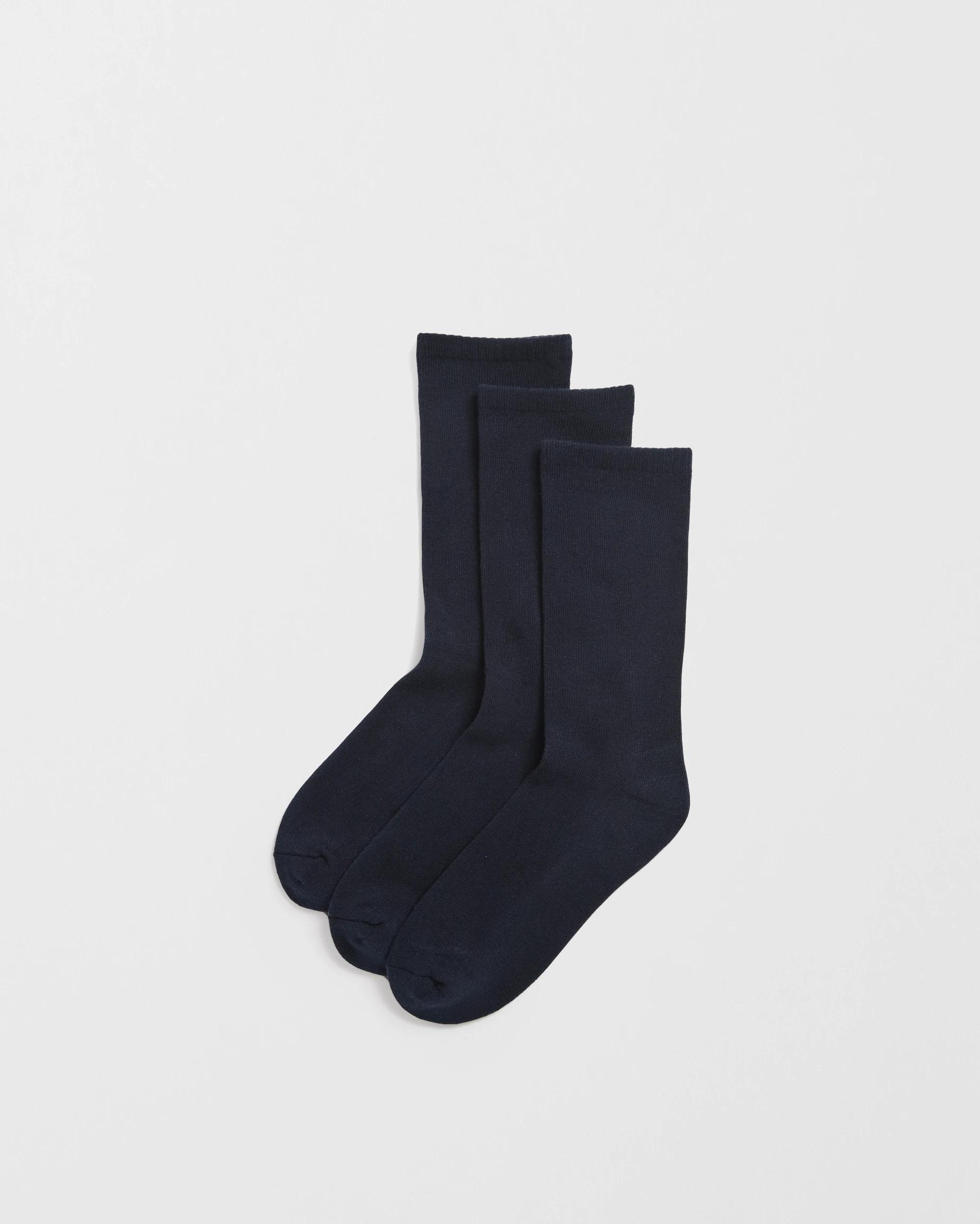 1 Maxx Australian Cotton Blend 3 Pack Business Comfort Crew Socks NAVY, 1 of 3