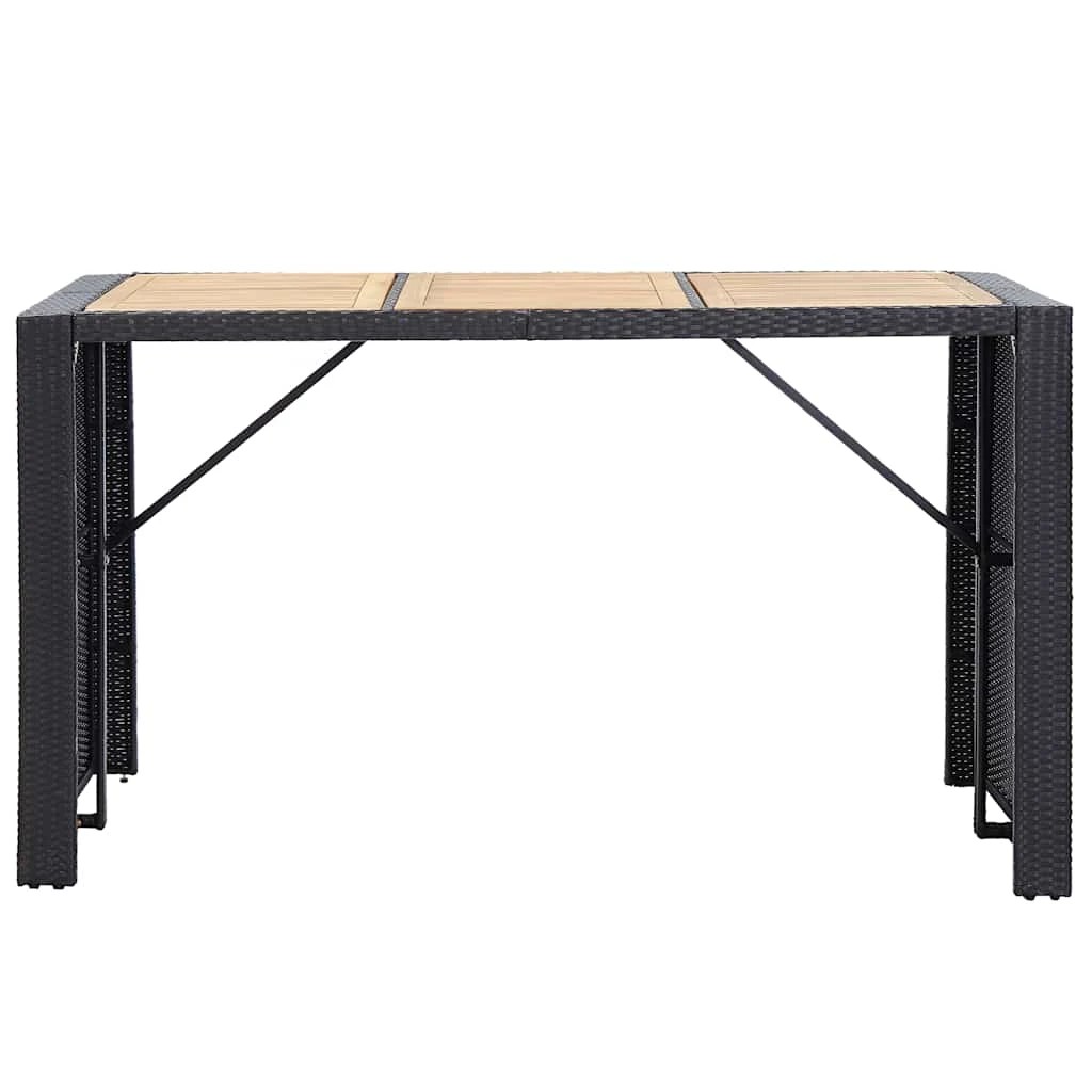 6 Vidaxl 7 Piece Outdoor Bar Set With Cushions Poly Rattan - Black, 6 of 8