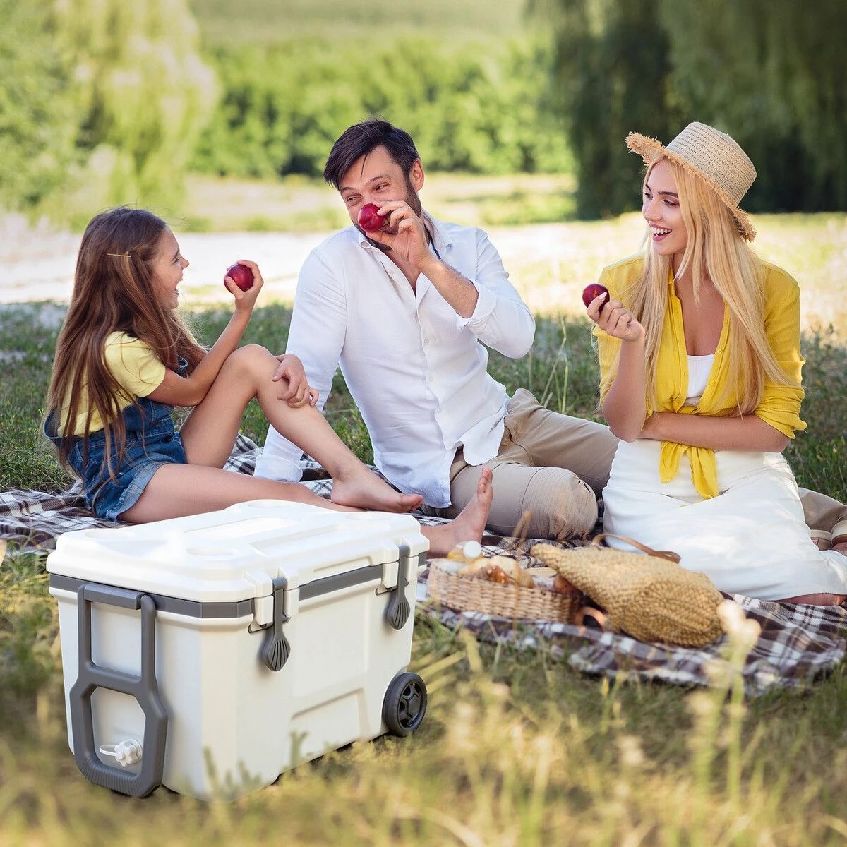 4 AUSWAY 36L Portable Cooler Box Wheeled Insulated Hard Ice Chest Lunch Coolbox, 4 of 7