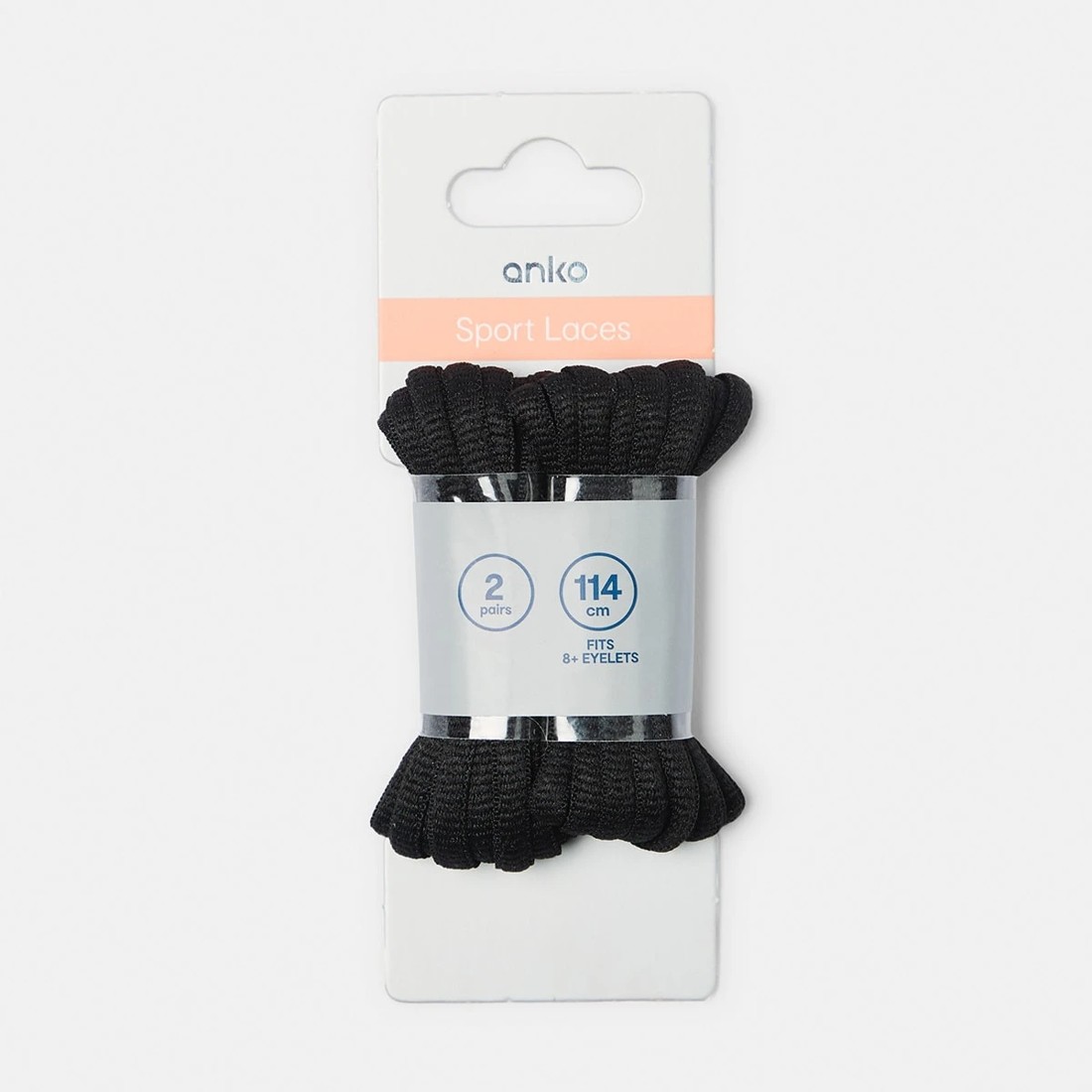 1 2 Pack Sport Laces - Black, 1 of 3