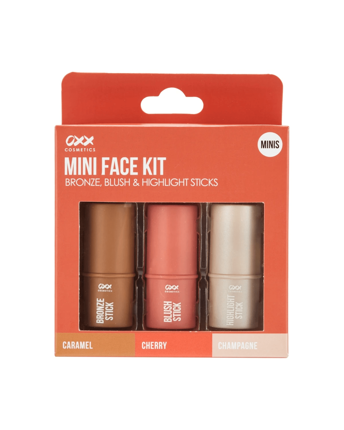 1 OXX Cosmetics 3 Piece Mini Face Kit - Caramel, Cherry and Champagne, 1 of 8