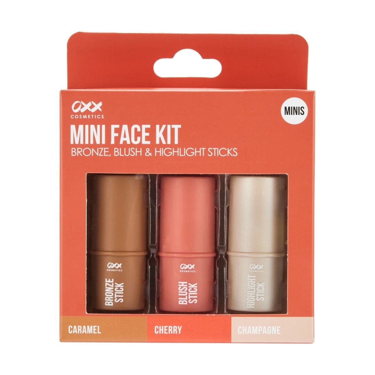 1 OXX Cosmetics 3 Piece Mini Face Kit - Caramel, Cherry and Champagne, 1 of 8
