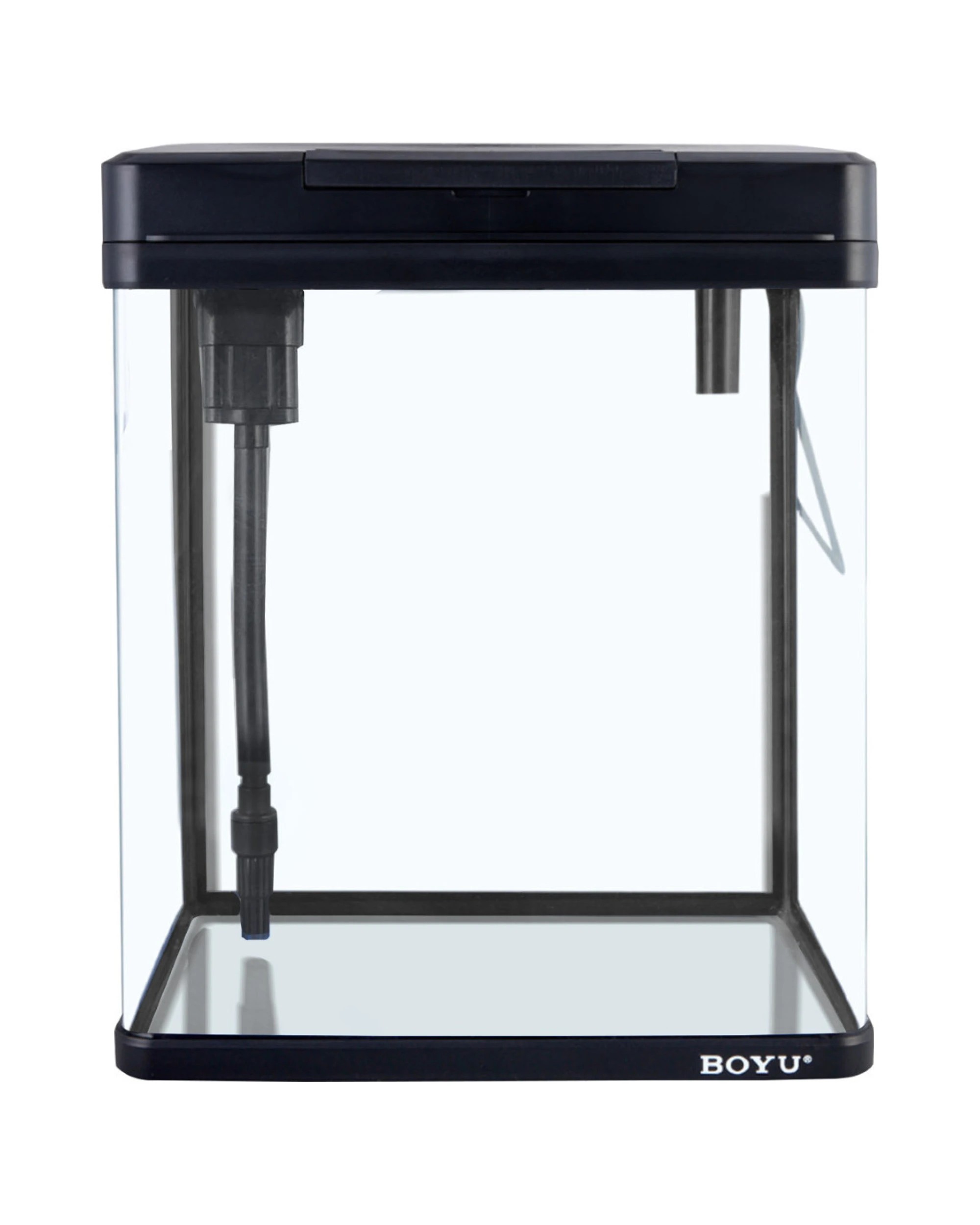 1 BOYU 21L Complete Aquarium Kit With Bio Filter System LED Kit Curved Design - Black, 1 of 4