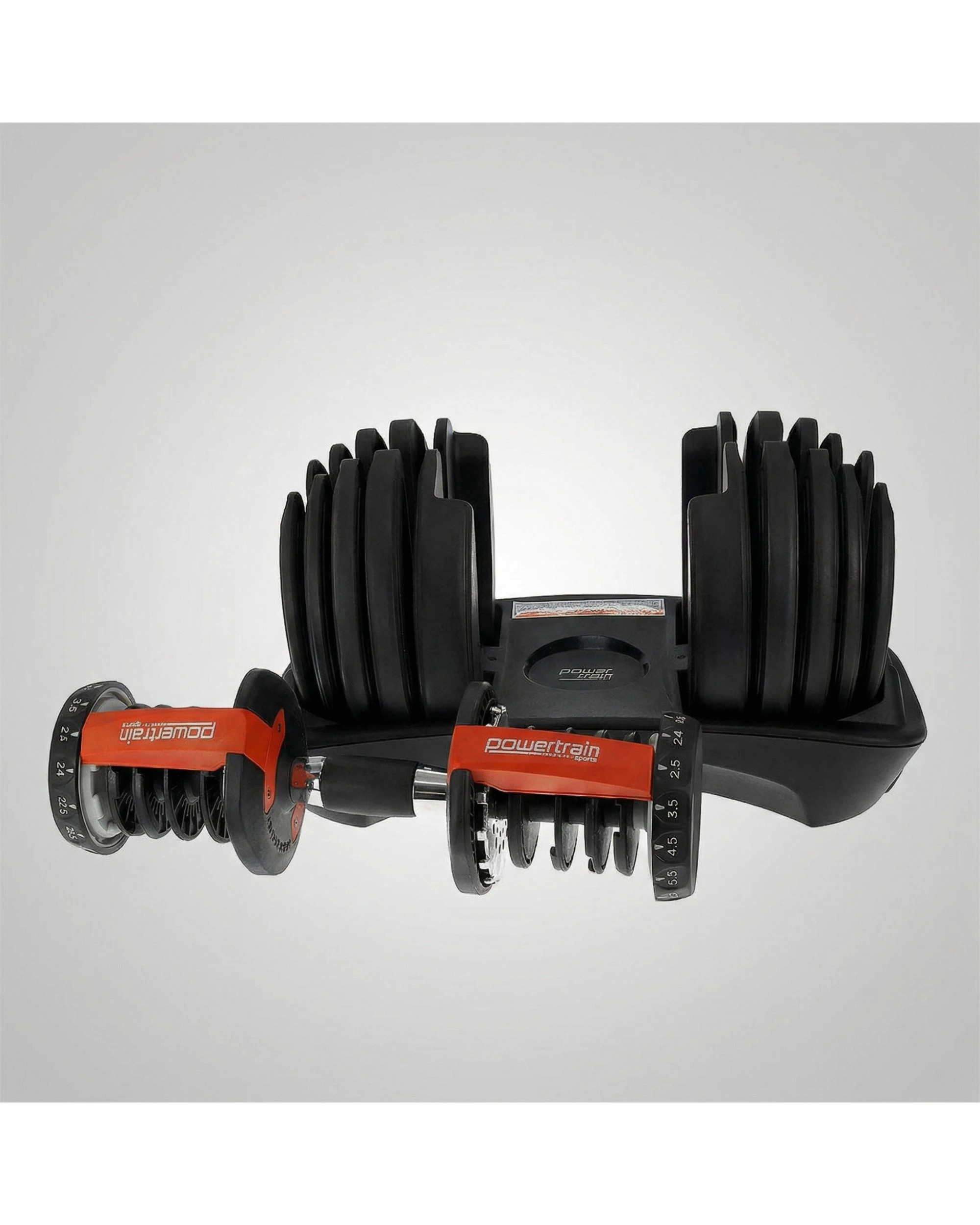 6 Powertrain 24kg Adjustable Dumbbell Home Gym Exercise Bench Weights, 6 of 9