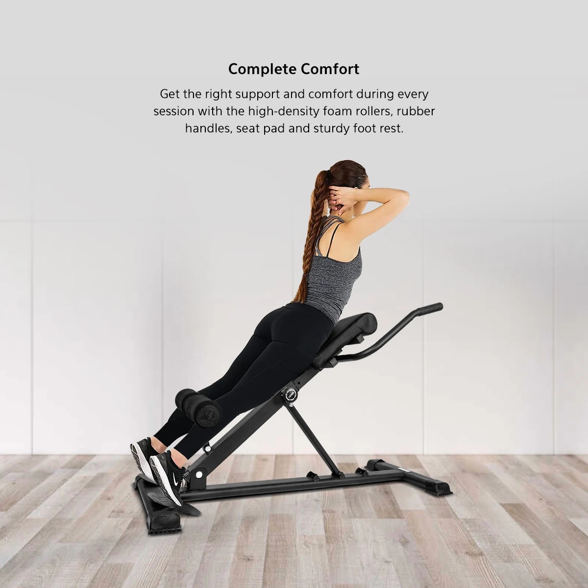 5 LSG GRC-09 Adjustable Roman Chair - Black, 5 of 7