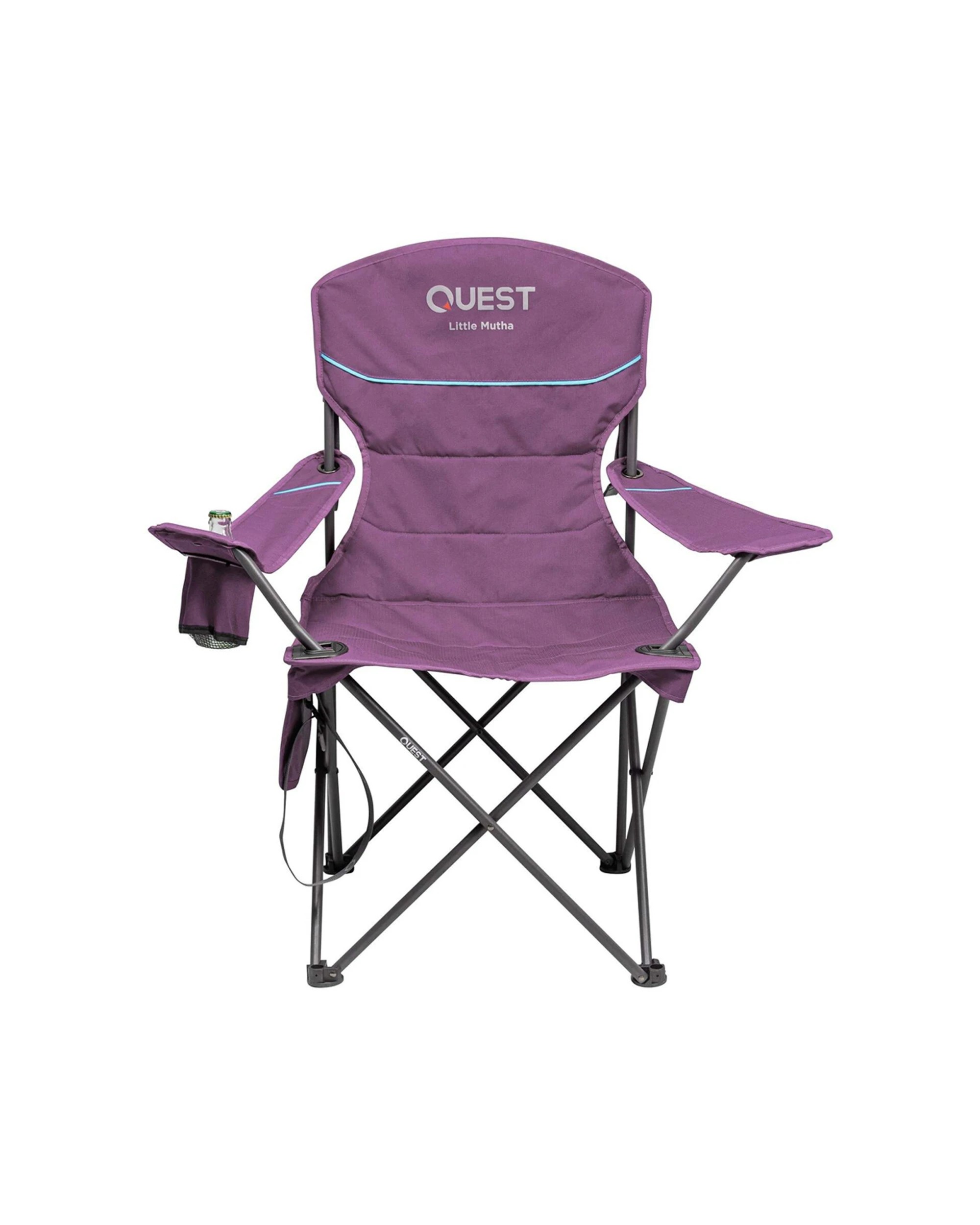 3 Quest Outdoors Steel Frame Little Mutha Camp Chair Padded With Carry Bag - Purple, 3 of 7