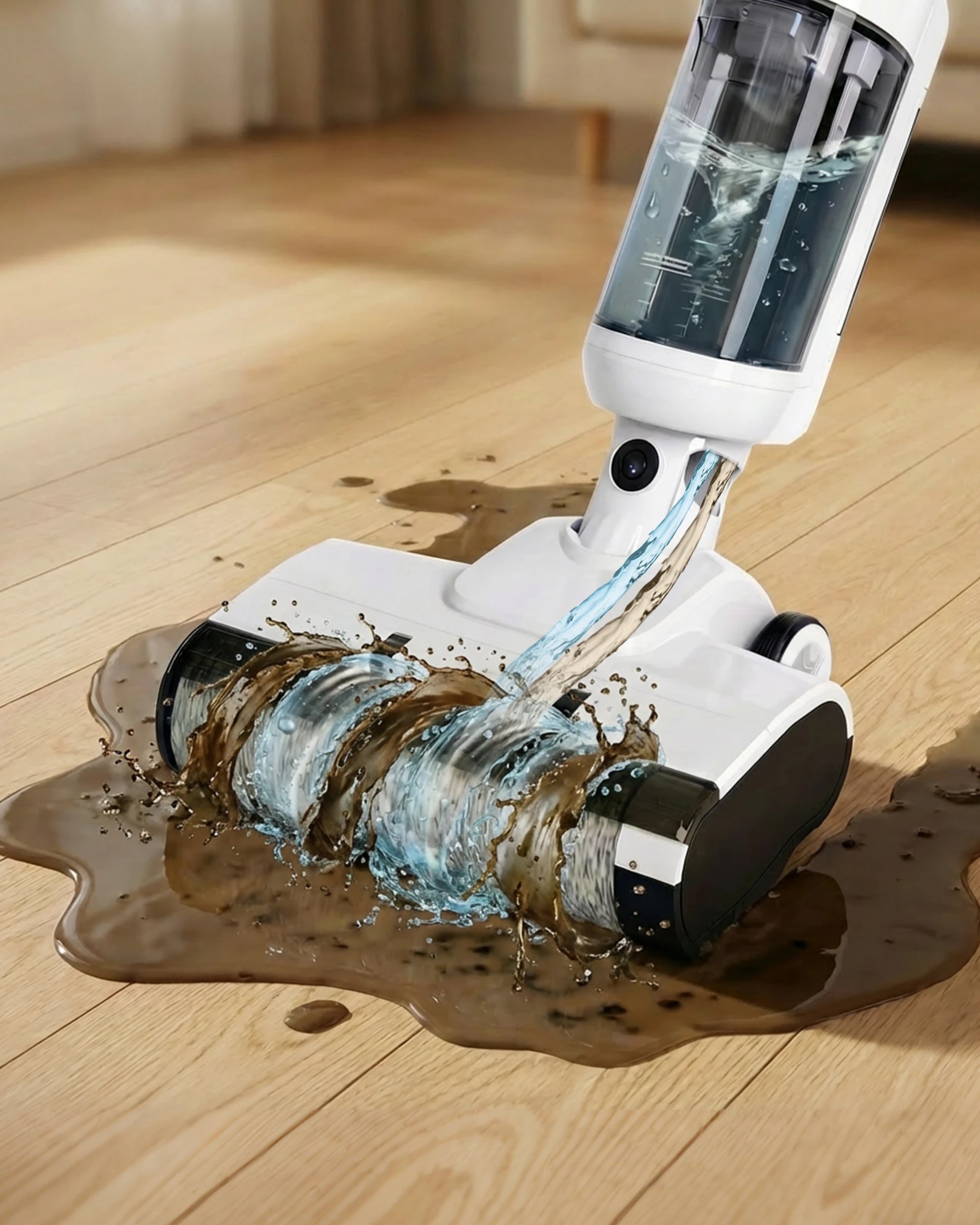 5 Advwin Cordless Smart Wet Dry Vacuum Cleaner 180° Lie-Flat For Hard Floor - White, 5 of 6