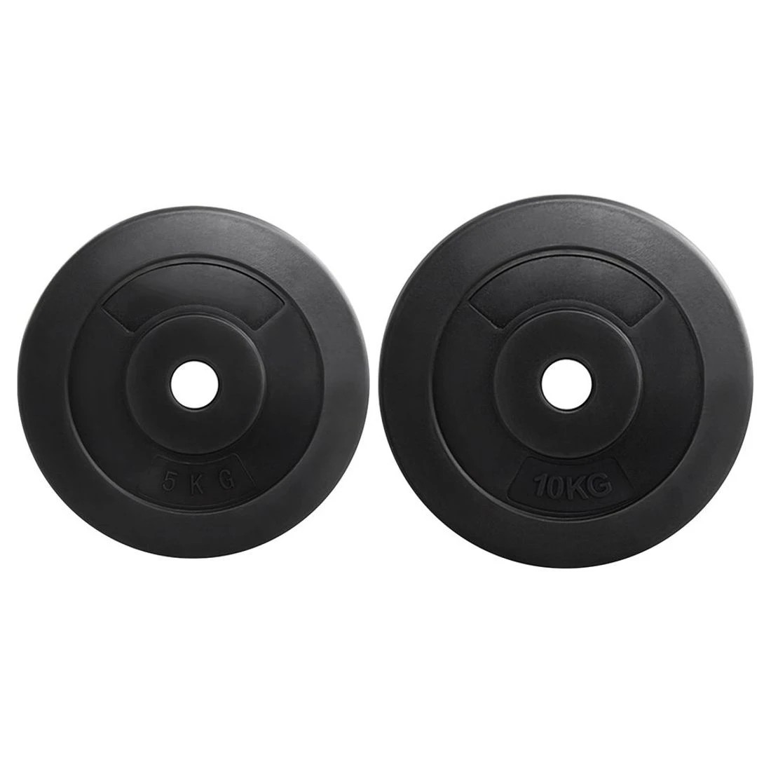 2 Everfit 50kg Barbell Weight Plates Standard Home Gym Press Fitness Exercise - Black, 2 of 6