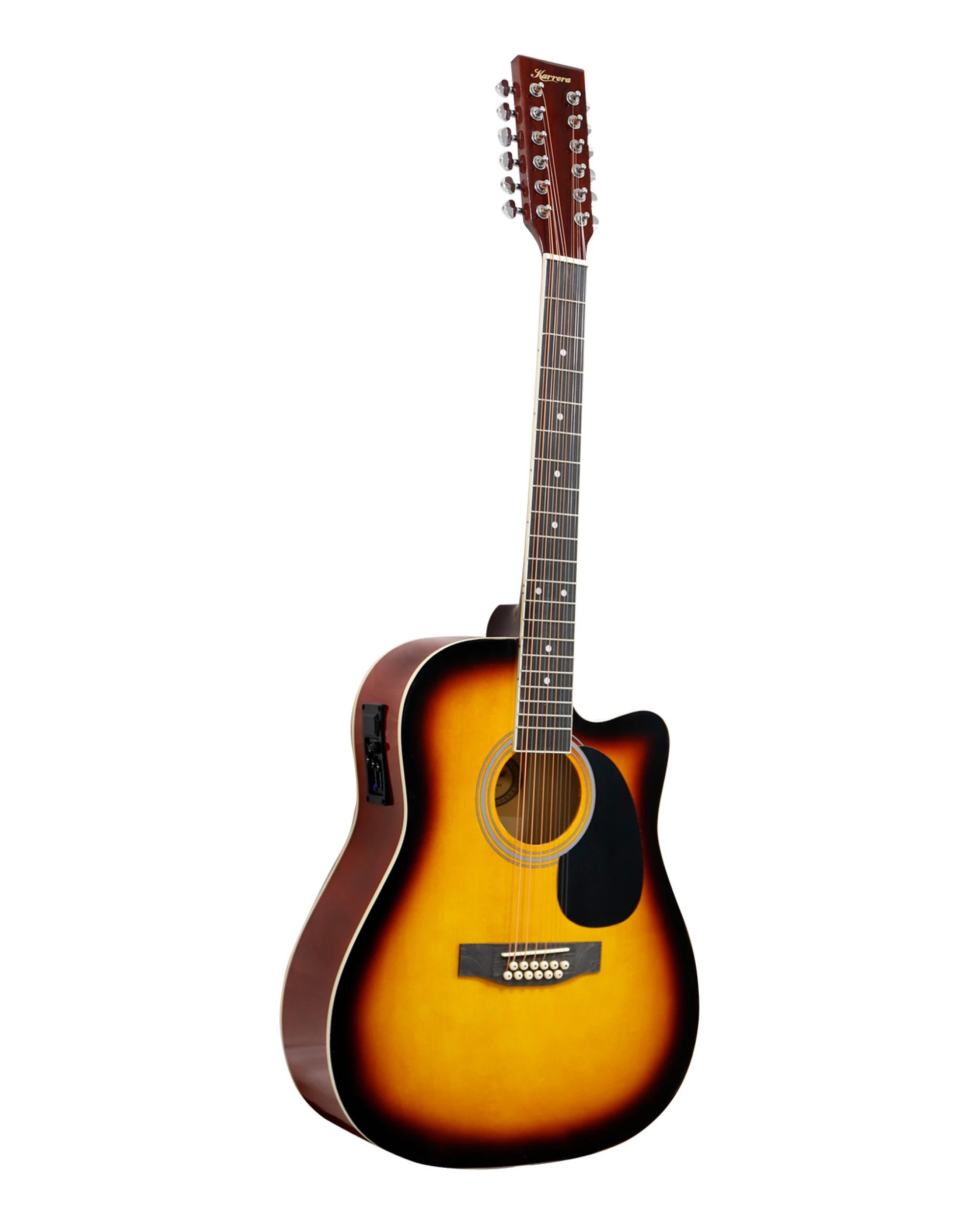 1 Karrera 12-String Acoustic Guitar with EQ in Sunburst, 1 of 6