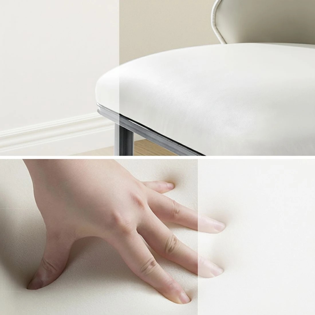 5 Artiss Dining Chairs Set of 2 Leather Seat  and - White, 5 of 5