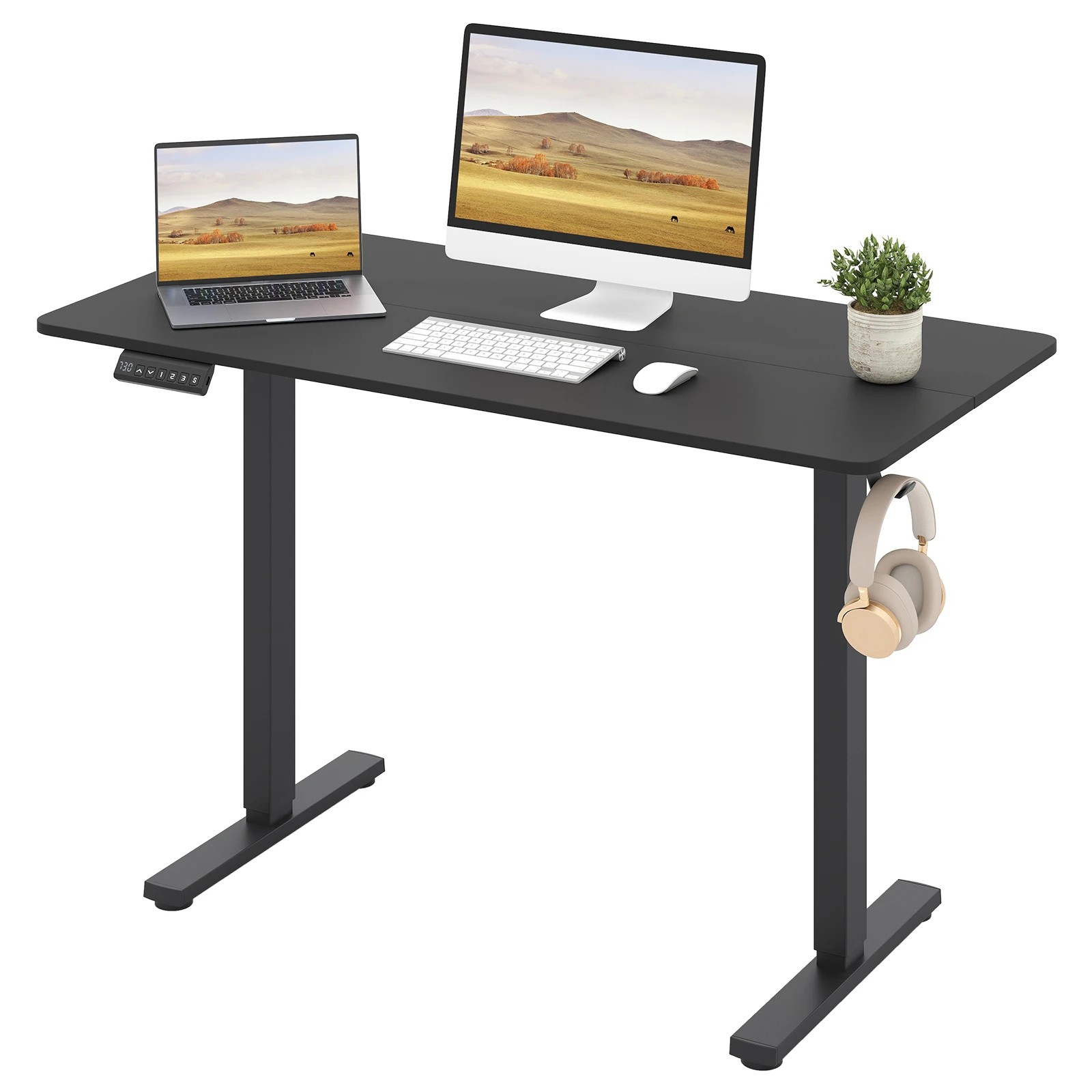4 Costway Electric Standing Desk Adjustable Sit Stand Desk w/Control Panel, 4 of 4