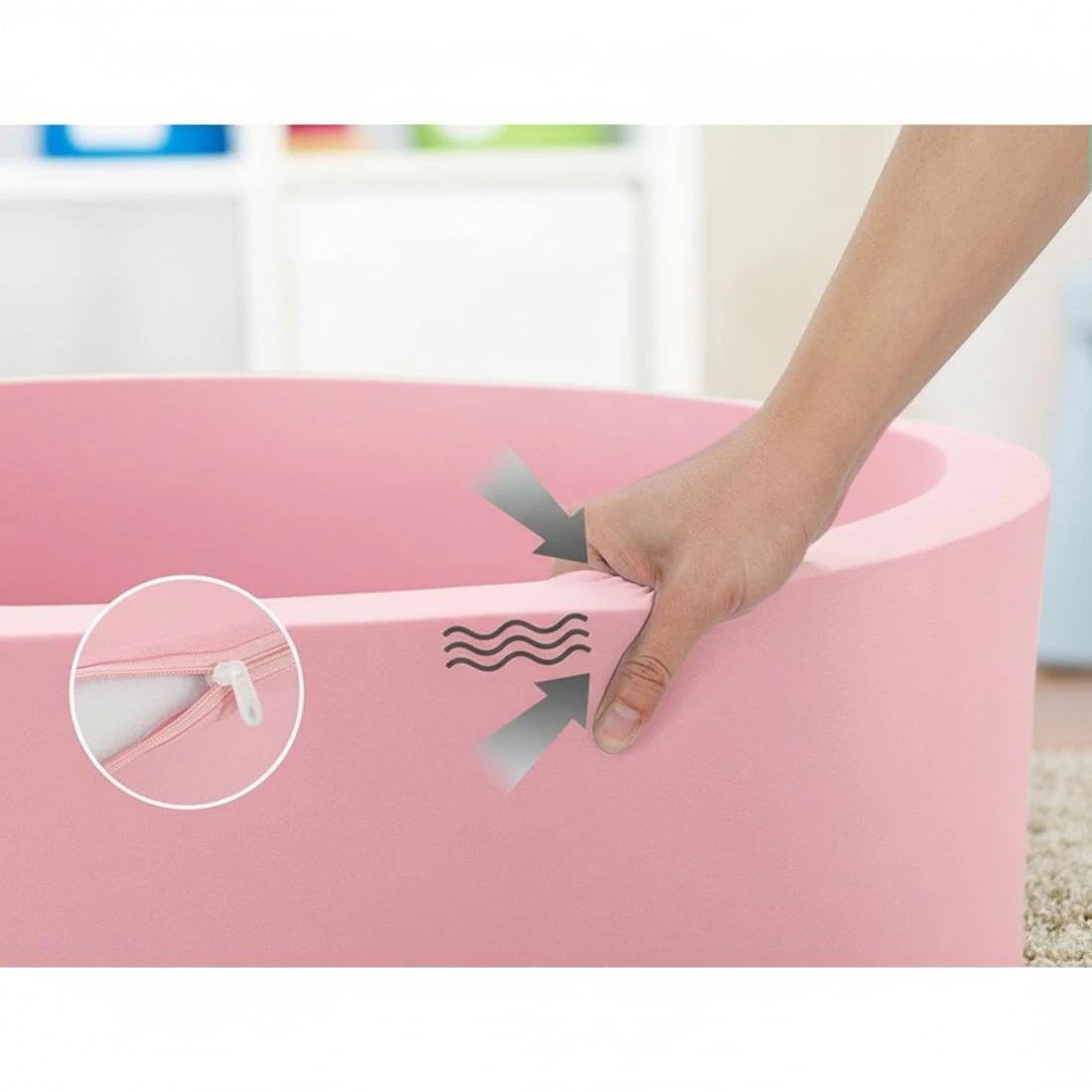 5 Keezi Kids Ball Pit 90x30cm Ocean Foam Play Pool Barrier Toys Children Pink - Pink, 5 of 5