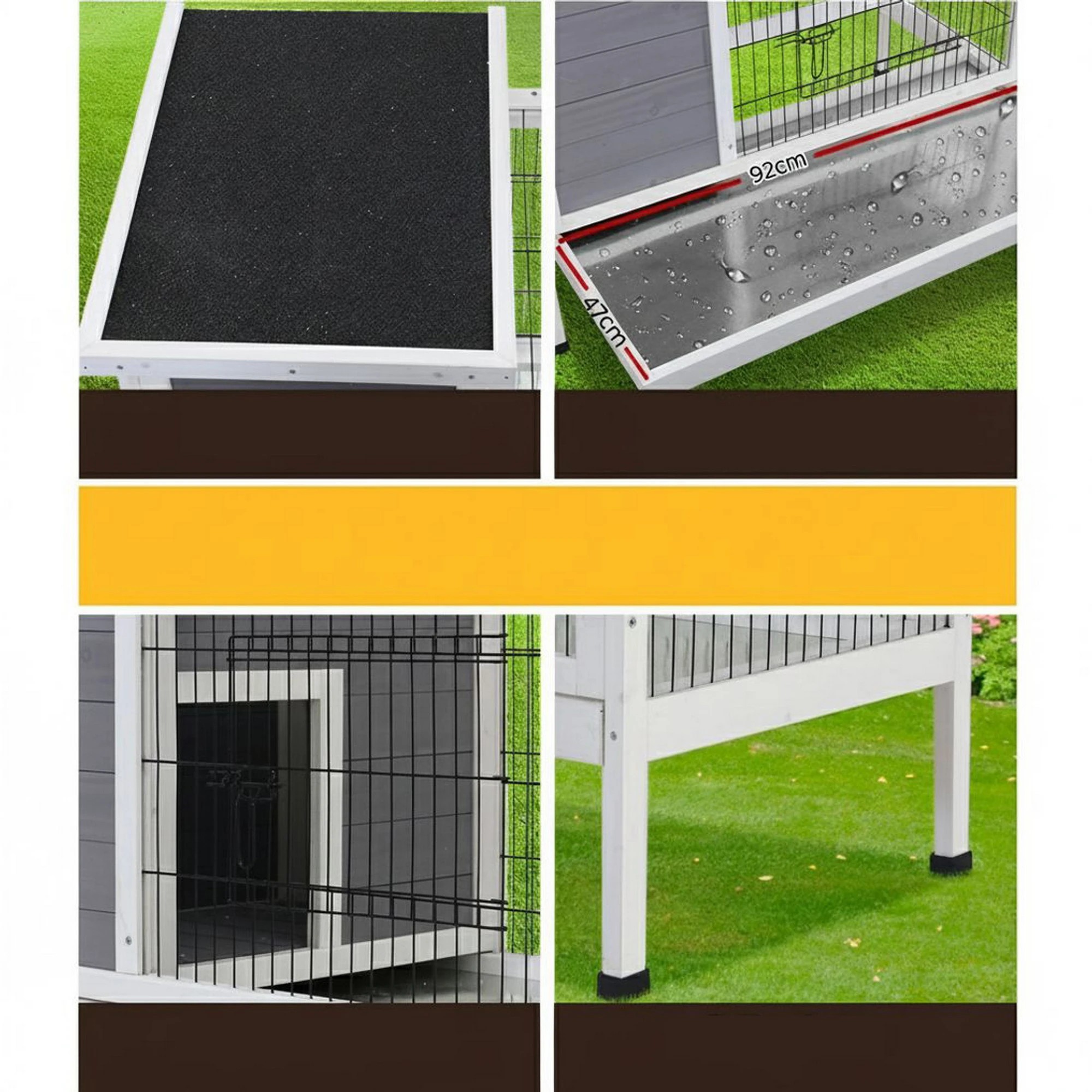 6 i.Pet Rabbit Hutch Chicken Coop Large Run Outdoor Cage - Multi, 6 of 6