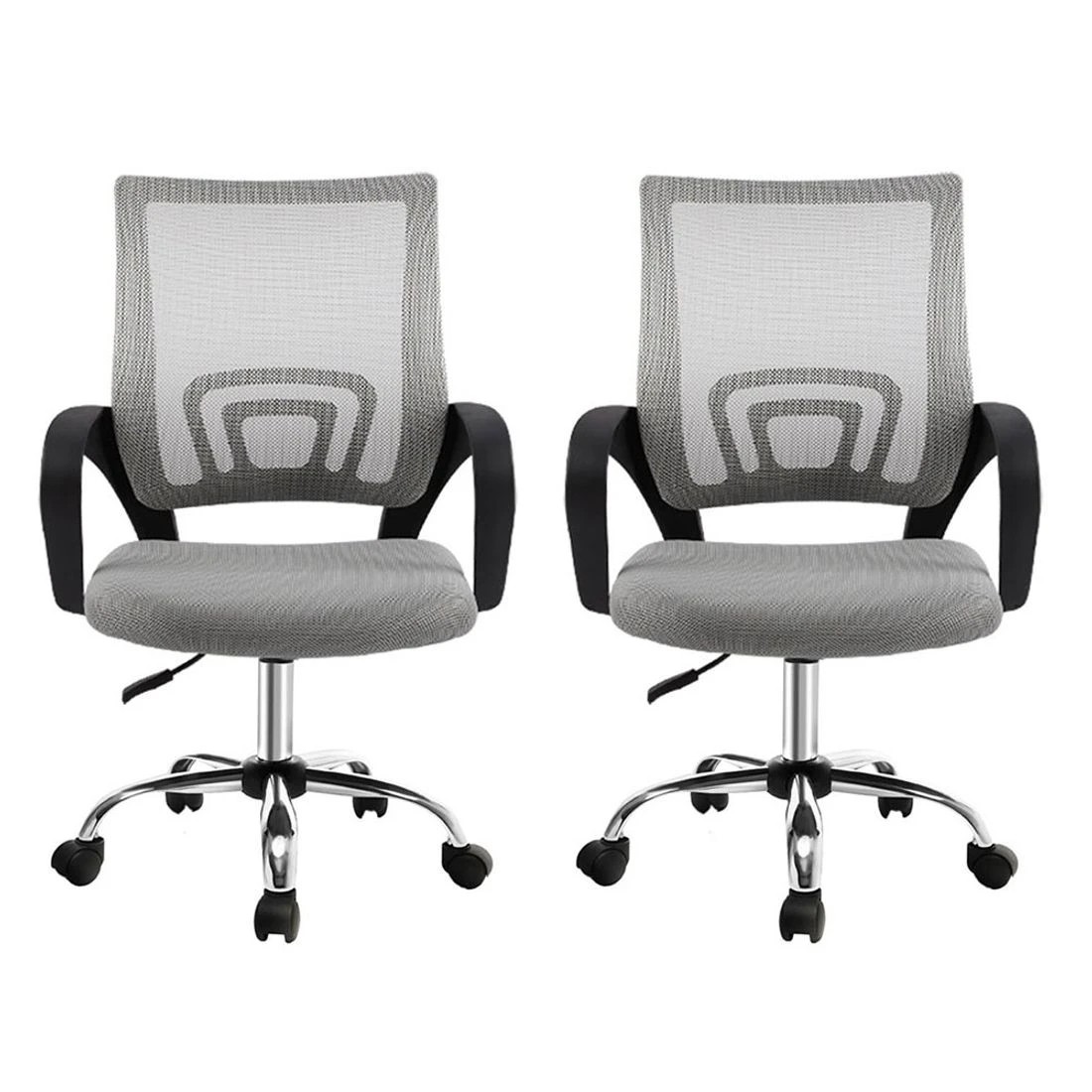 3 Artiss 2x Mesh Office Chair Mid Back - Grey, 3 of 6
