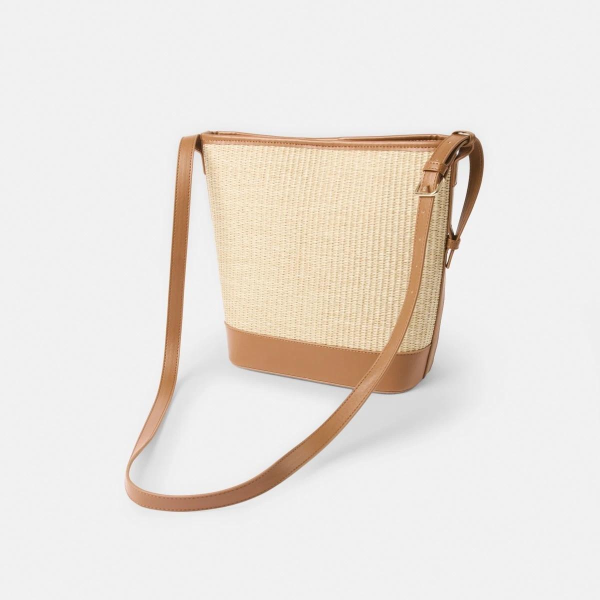 3 Woven Tote Bag Beige, 3 of 5