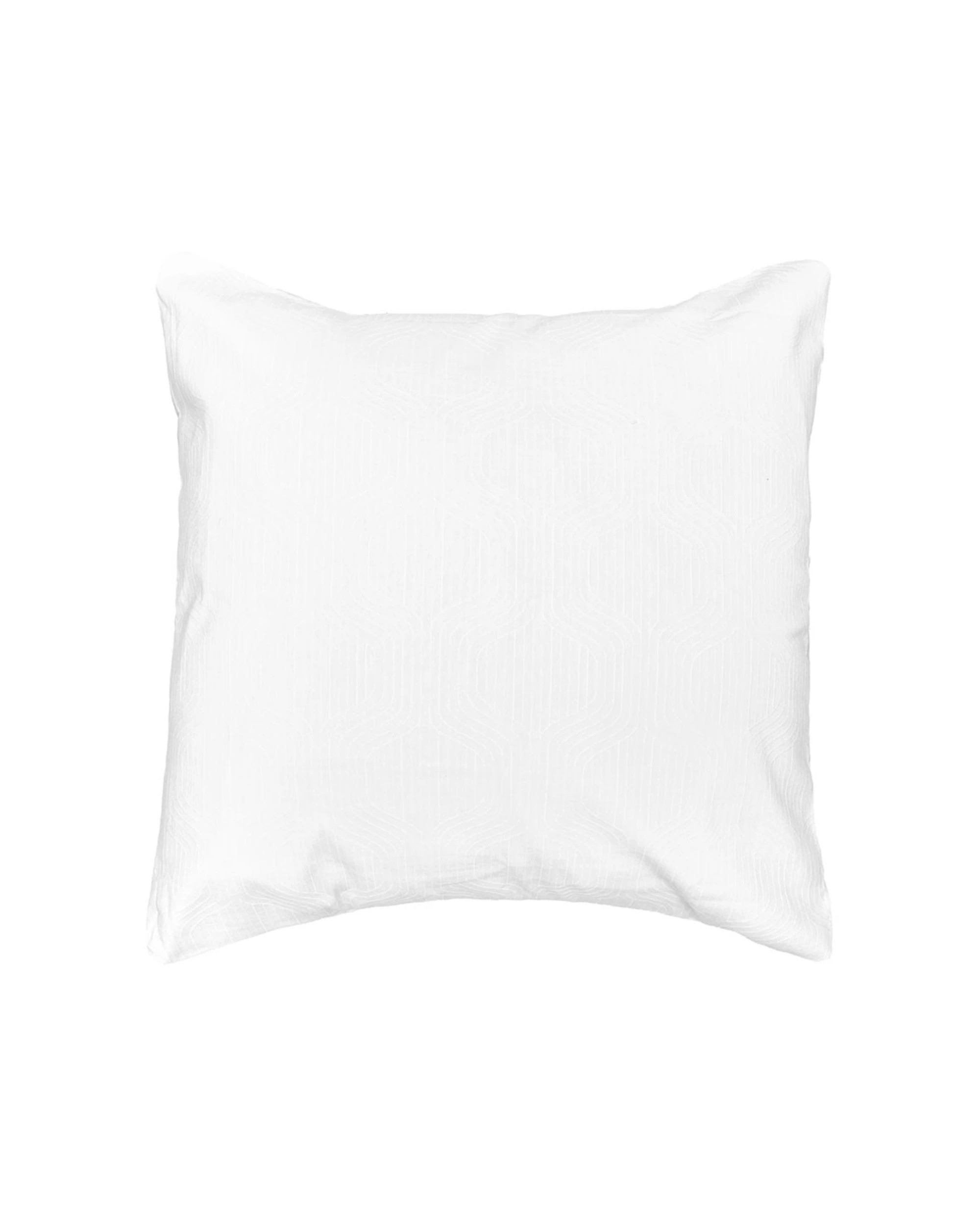 1 Bambury Ogee Jacquard European Pillowcase Home Bedding 65x65cm - White, 1 of 4