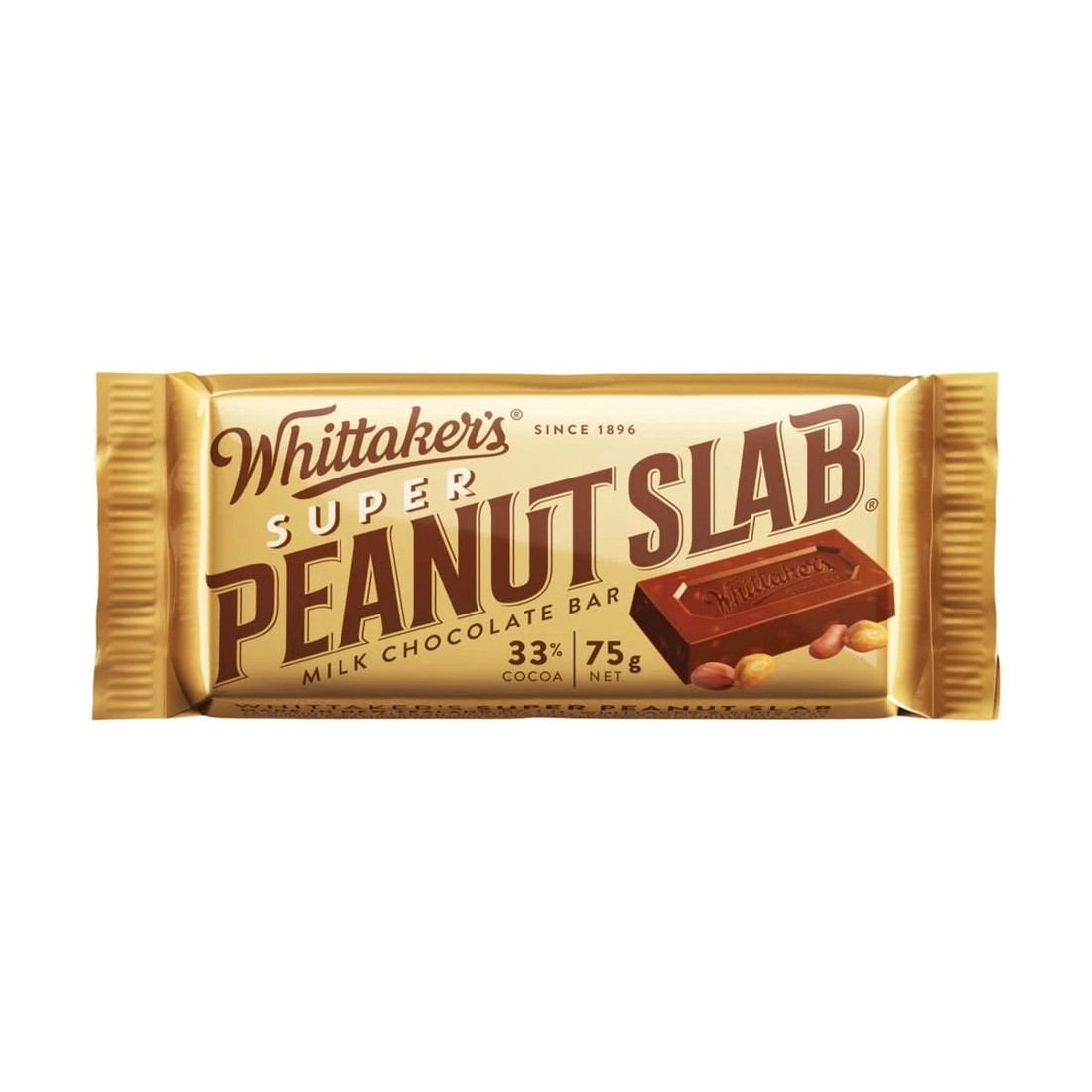 1 Whittaker's Super Peanut Slab Milk Chocolate Bar 75g, 1 of 1