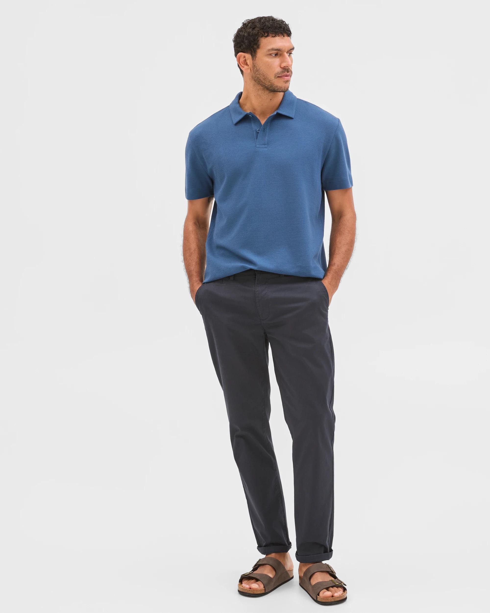 4 Target Australian Cotton Textured Fashion Polo Top DARK DENIM, 4 of 5