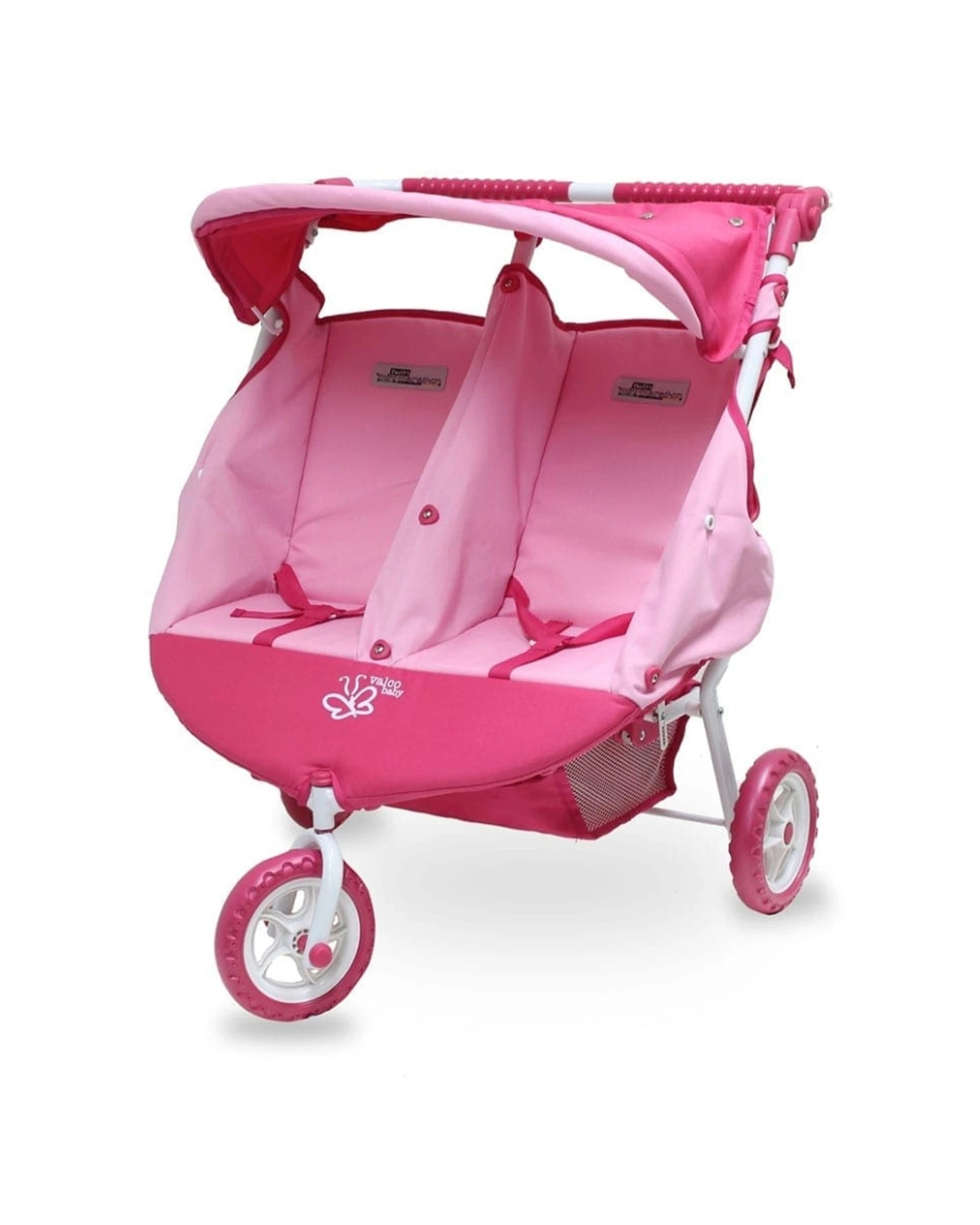 1 Just Like Mum Mini Marathon Twin Doll Stroller Reclining Seat Sun Canopy 3y - Pink, 1 of 6