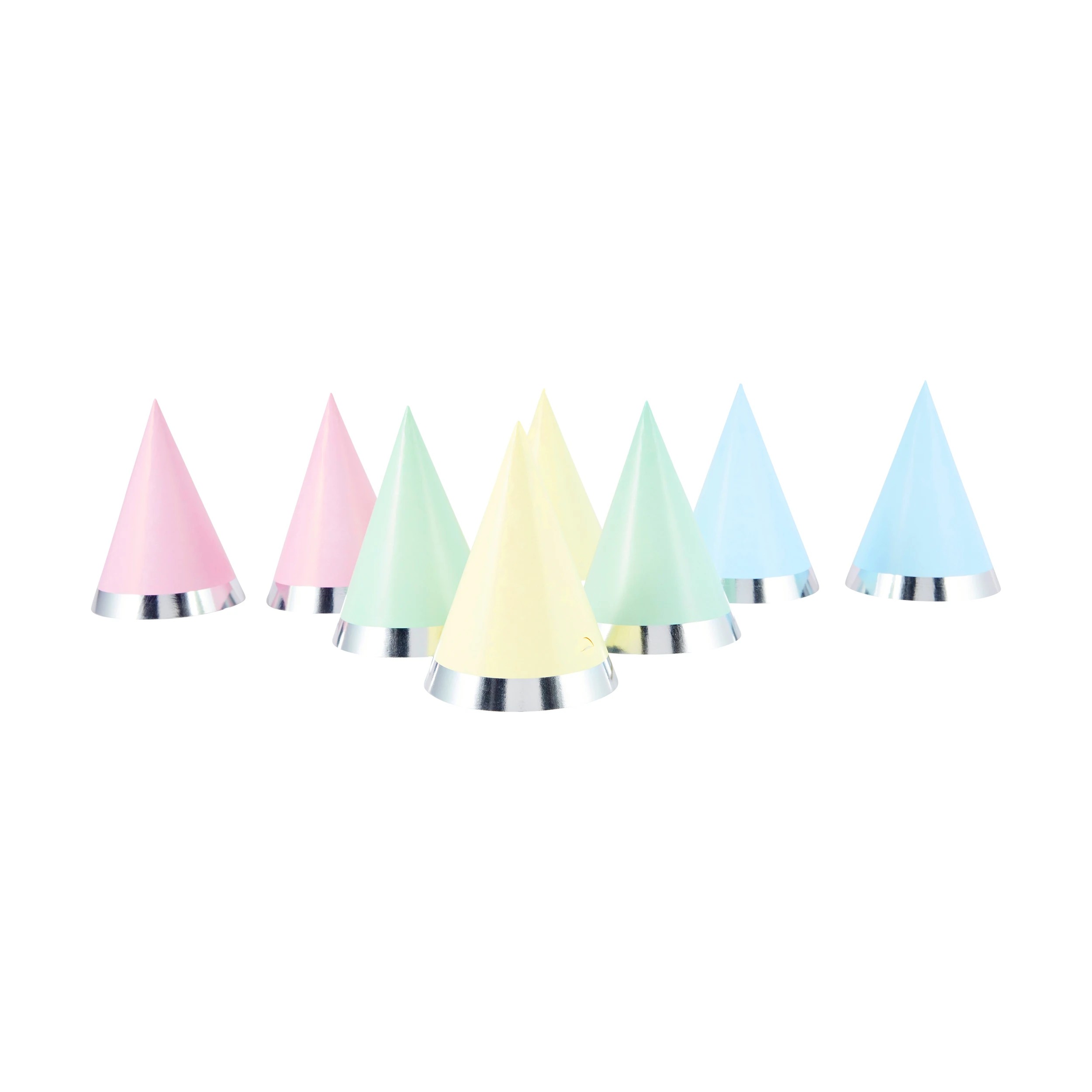 1 8 Piece Pastel Party Hats, 1 of 3