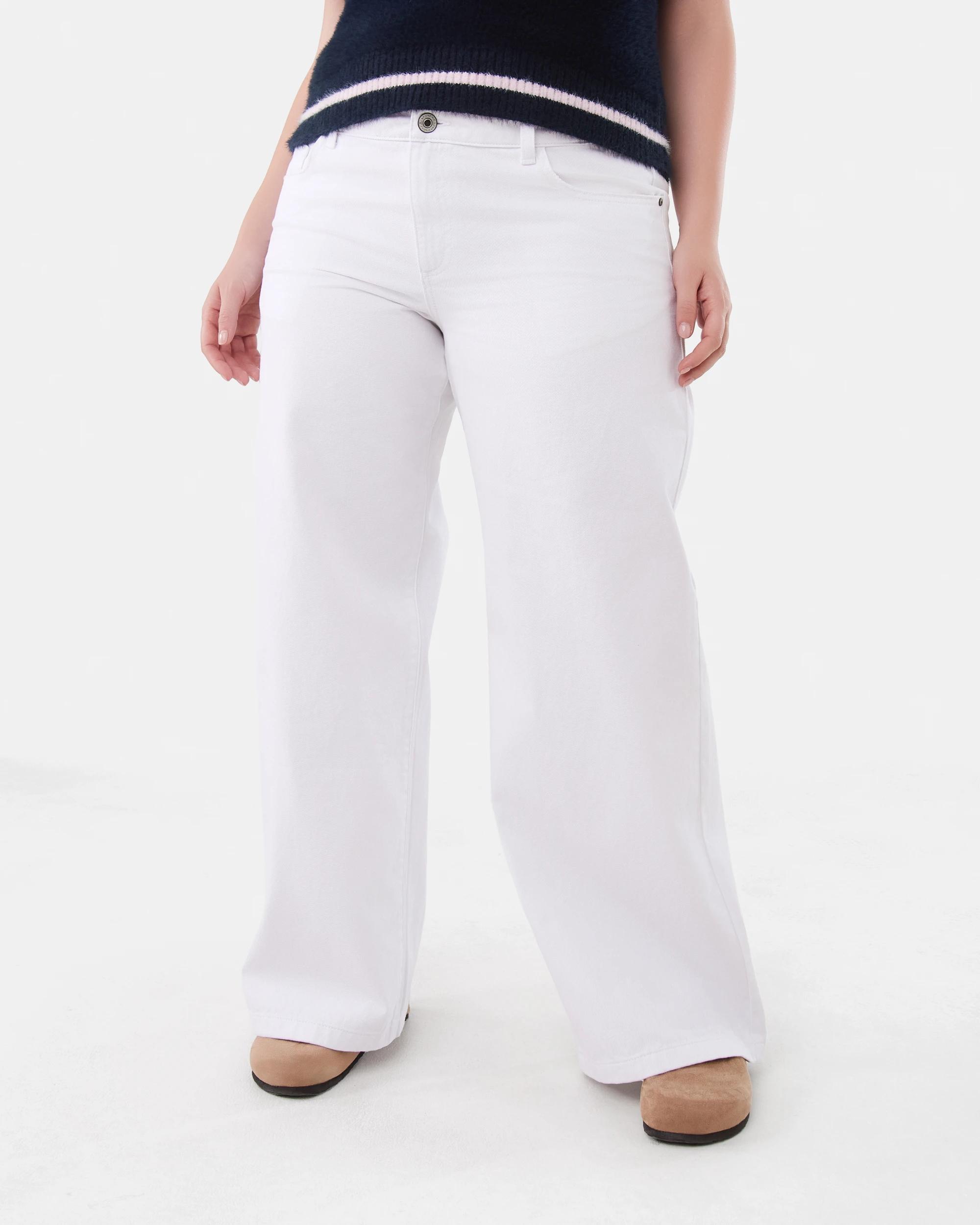 3 Low Rise Wide Leg Jeans White, 3 of 9