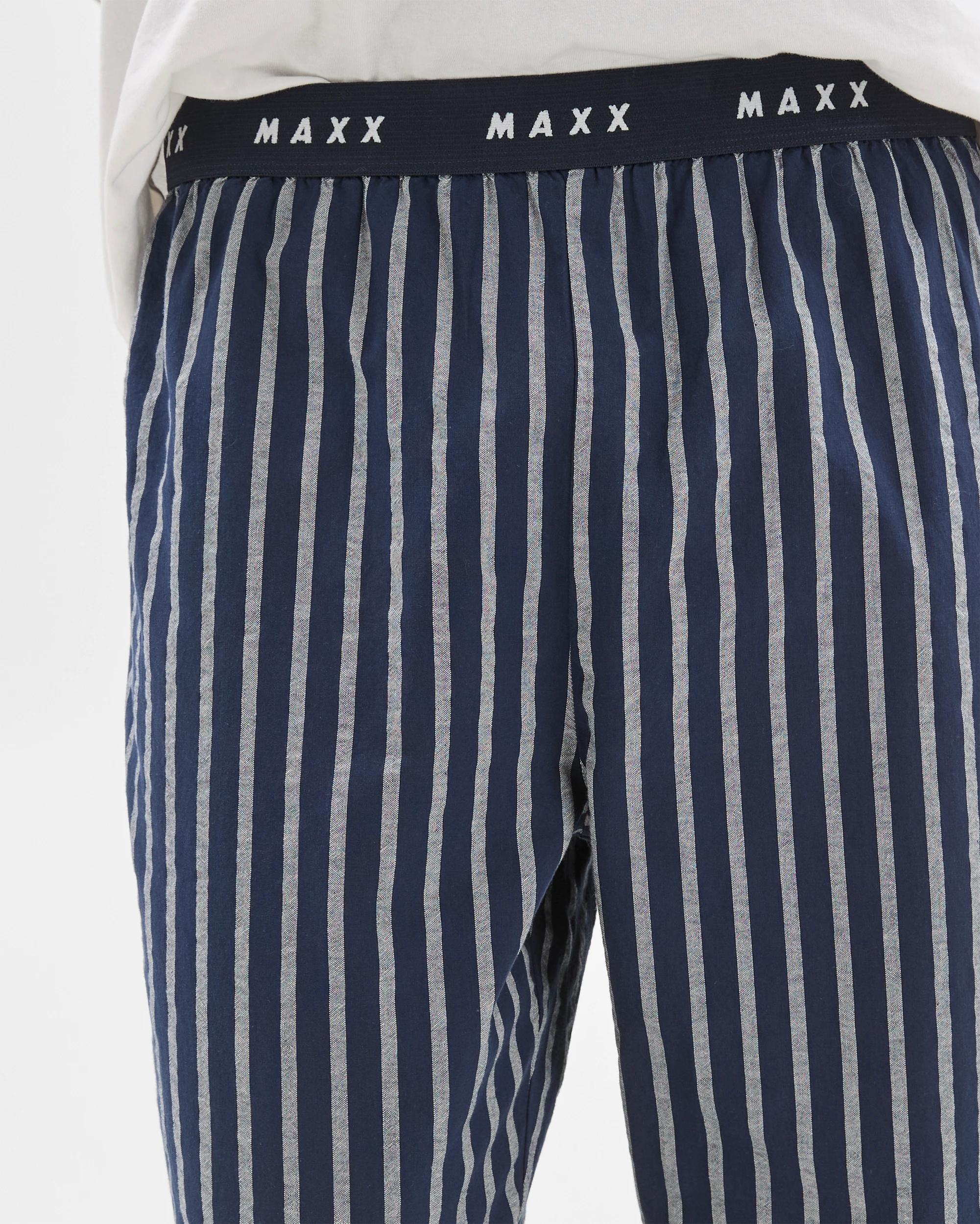 3 Australian Cotton Poplin Sleep Lounge Pants -  Maxx NAVY BLUE STRIPE, 3 of 6