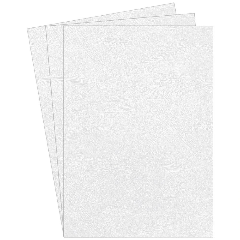 3 Fellowes Leatherboard Binding Covers A4 White 100 Pack, 3 of 3
