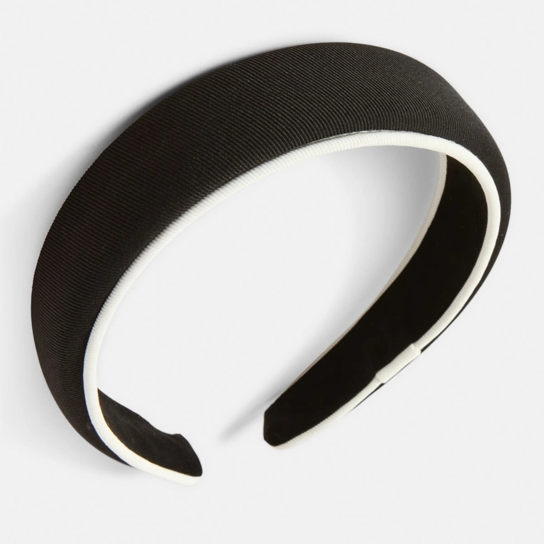 4 Contrast Satin Trim Headband - Black and White, 4 of 6