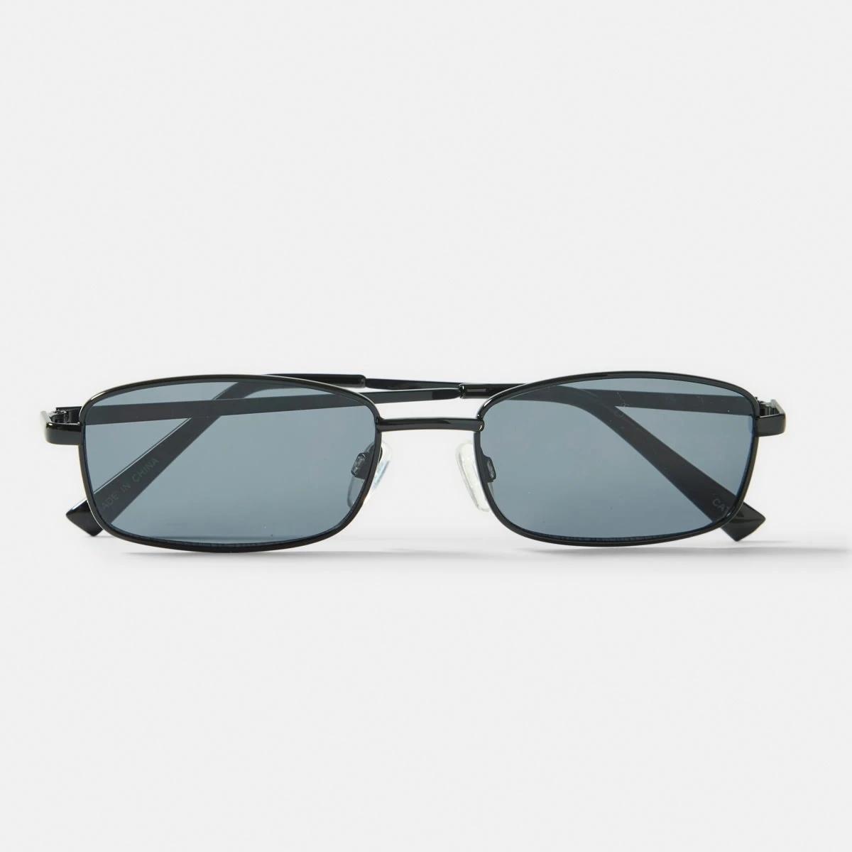 2 Rectangle Metal Sunglasses Black, 2 of 6