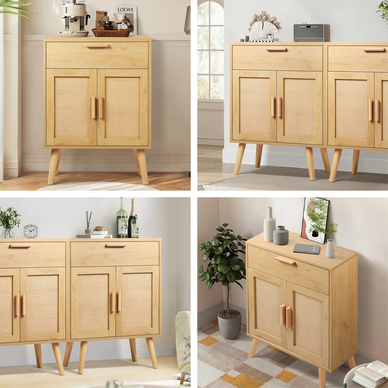 3 Alfordson Chest of Drawers Sideboard Cabinet - Oak, 3 of 9