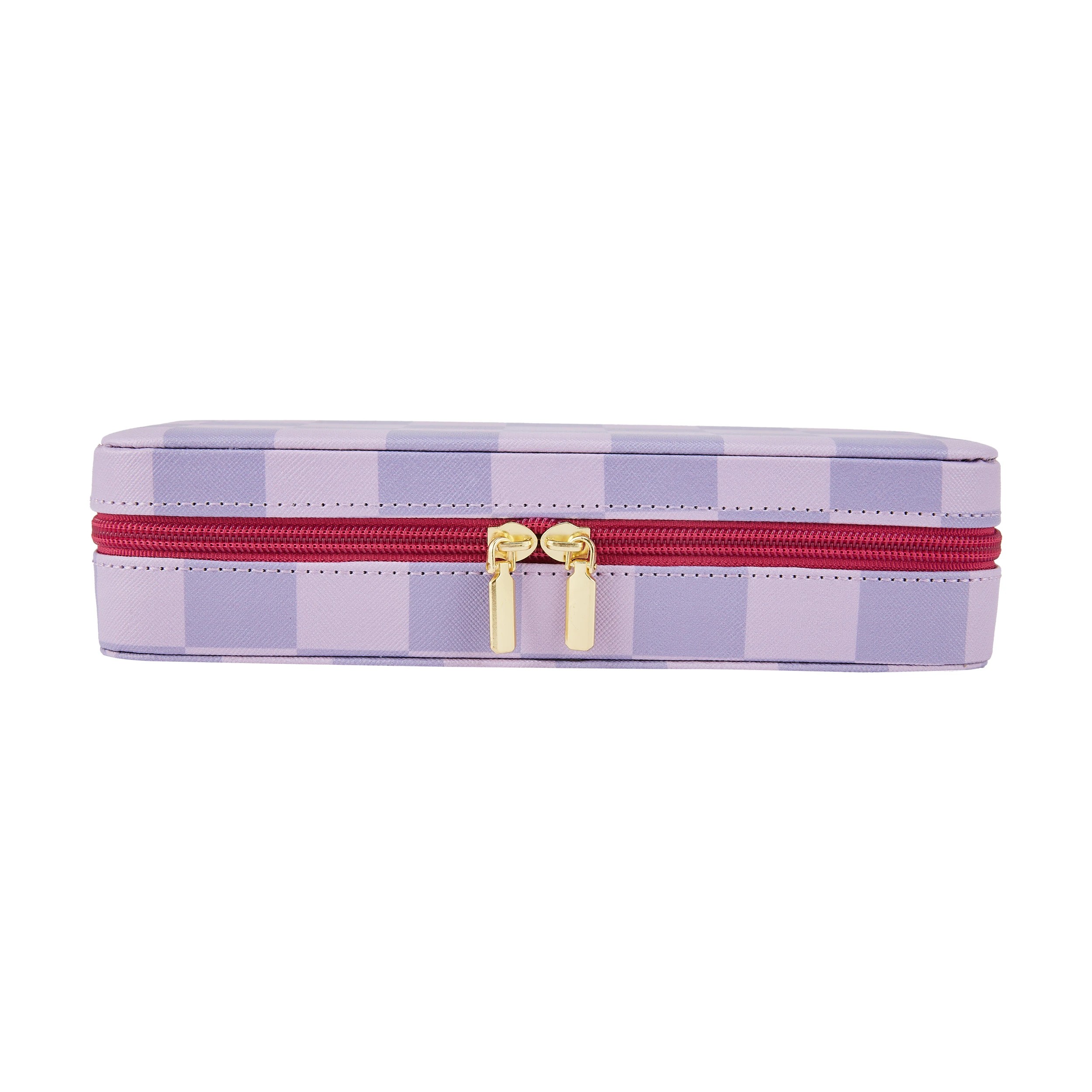 2 Lilac Check Jewellery Case, 2 of 6