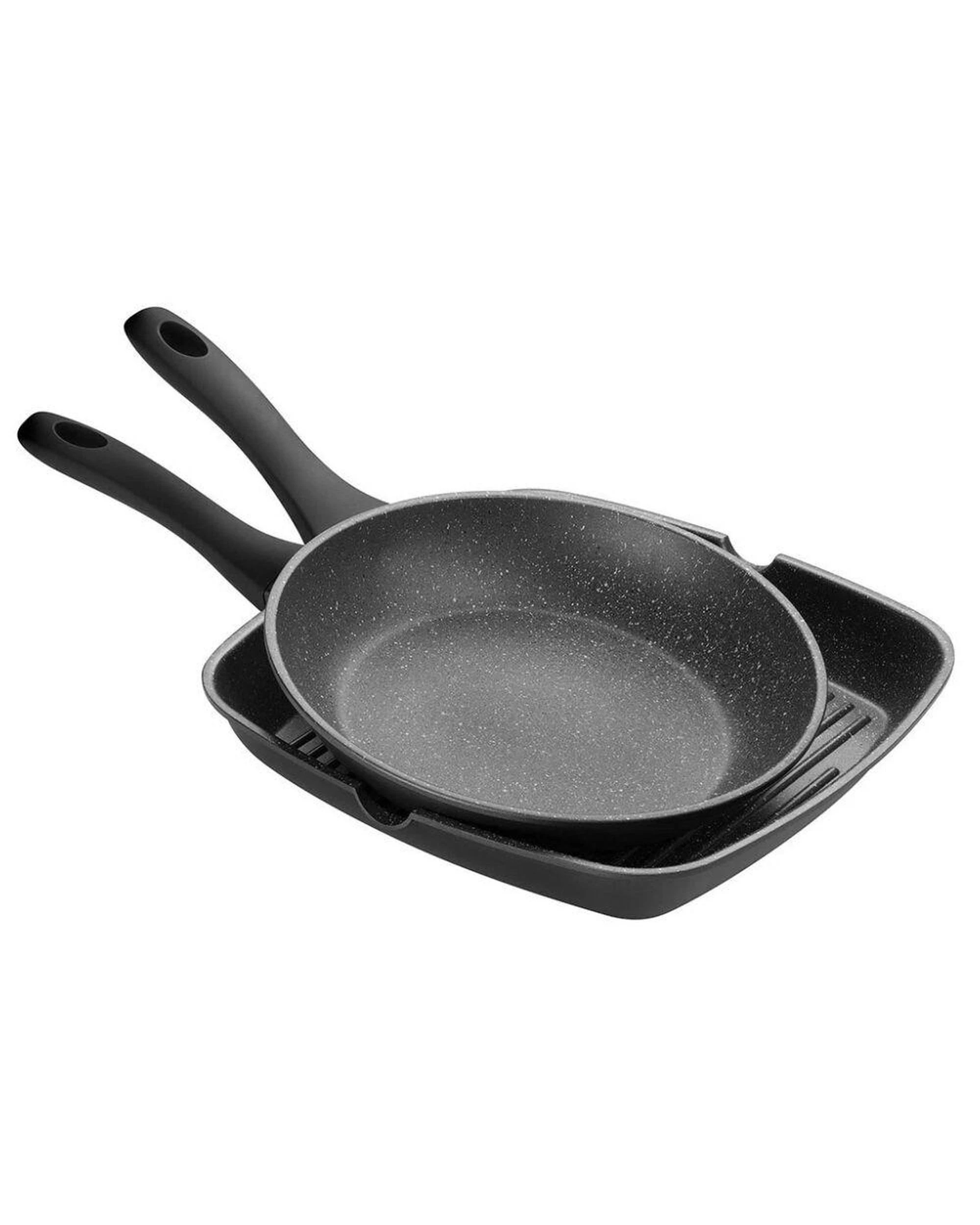 1 Pyrolux Pyrostone 2 Piece Frypan 26cm & Grill Pan 28cm Set, 1 of 1
