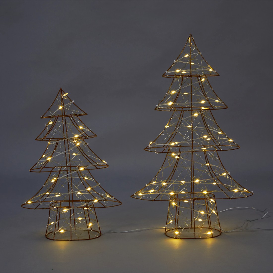 1 2 Pack Solar Powered LED Light Up Christmas Trees, 1 of 7