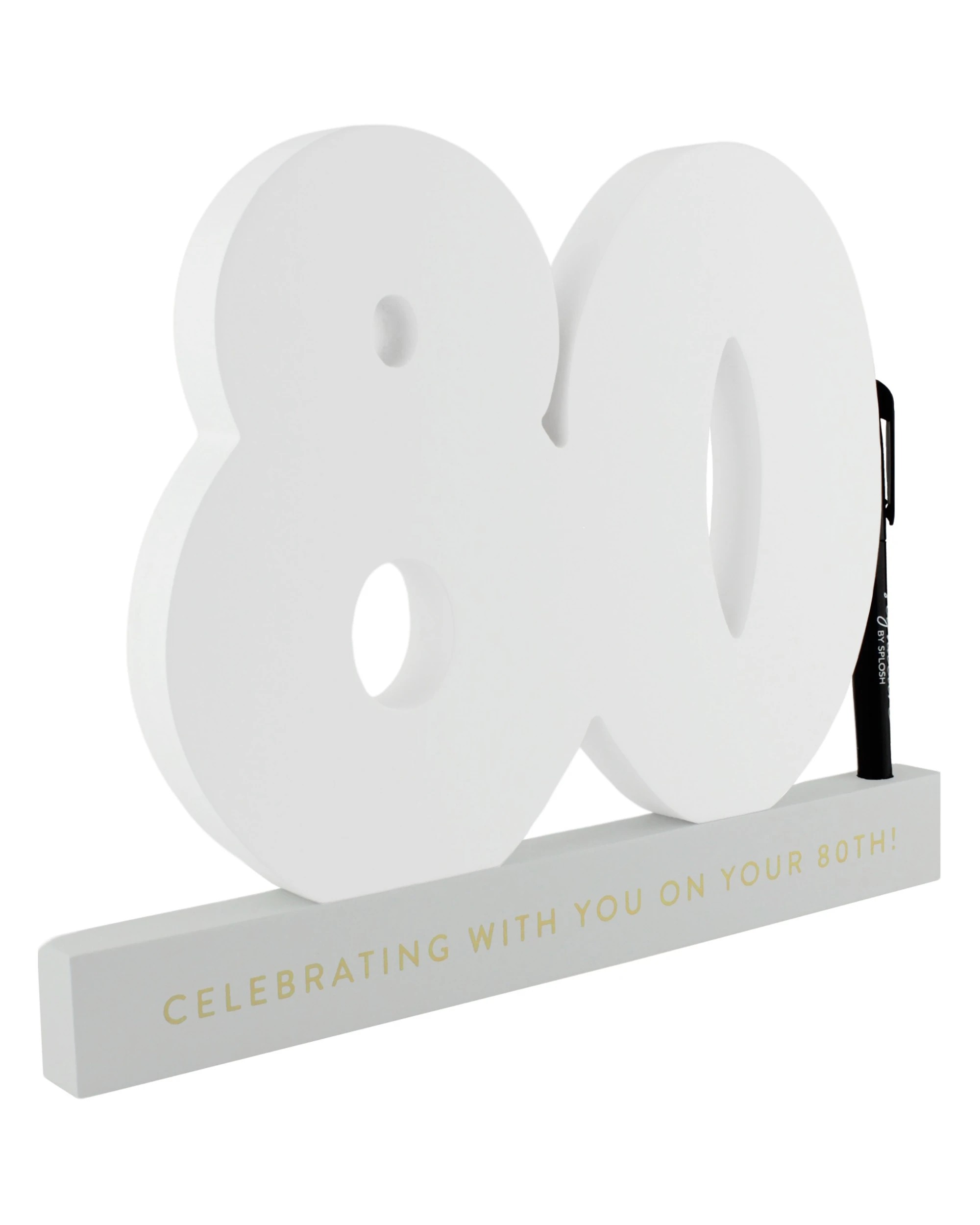 1 Splosh 80th Birthday Signature Number - White, 1 of 2