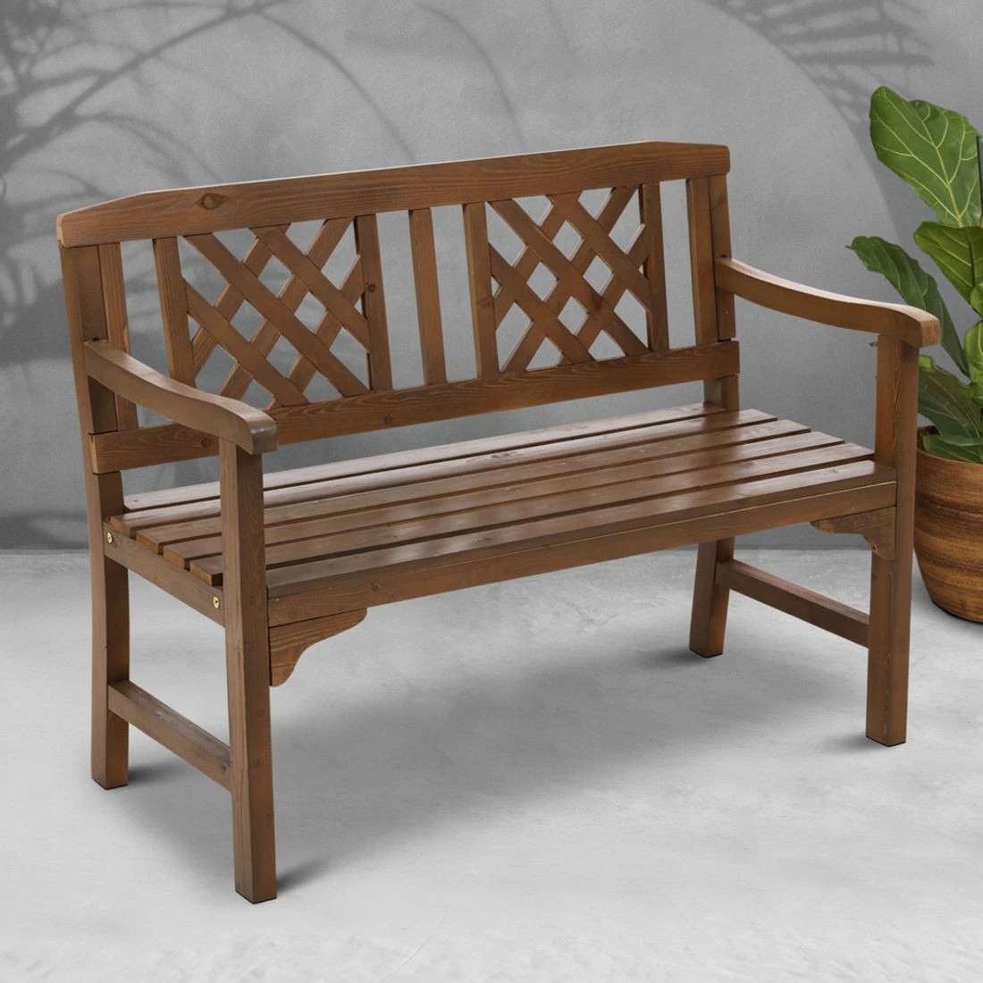 6 Gardeon Outdoor Garden Bench en Chair 2 Seat Patio Furniture Lounge Natural - Brown, 6 of 6