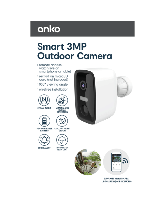 Wi-Fi 3MP Outdoor Ca