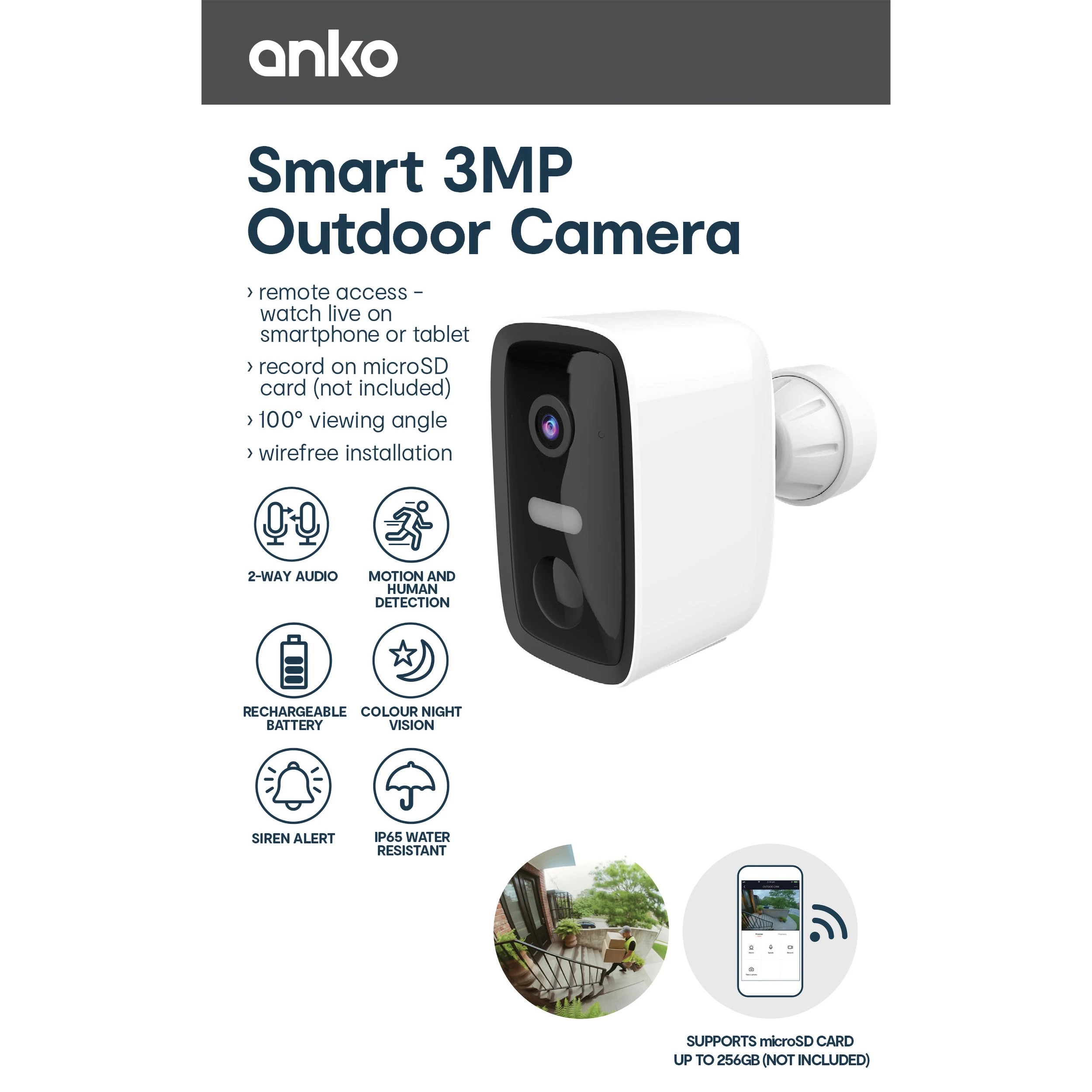 1 Wi-Fi 3MP Outdoor Camera, 1 of 6