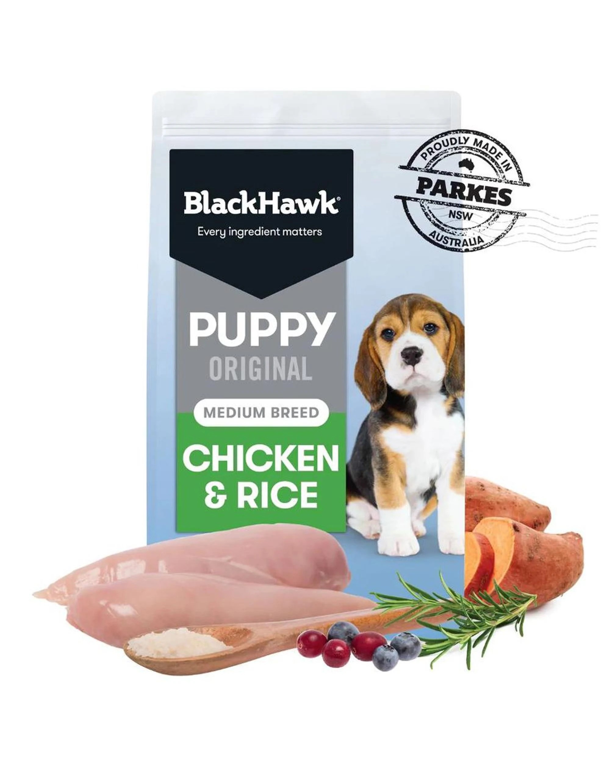 3 Black Hawk Puppy Medium Breed Original Dry Dog Food Chicken & Rice 20kg, 3 of 9