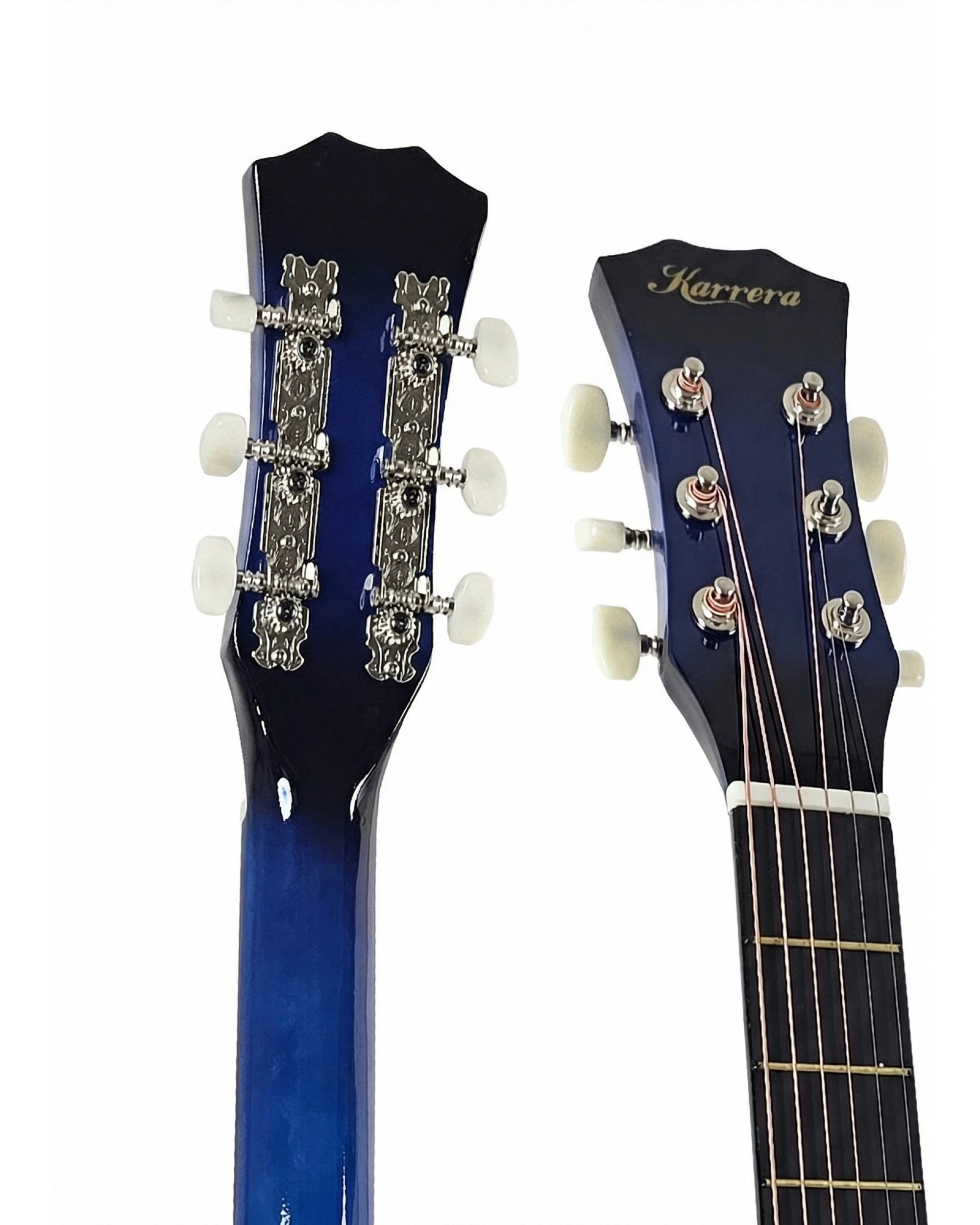 8 Karrera 38in Pro Cutaway Acoustic Guitar with Bag Strings in Blue Burst, 8 of 10