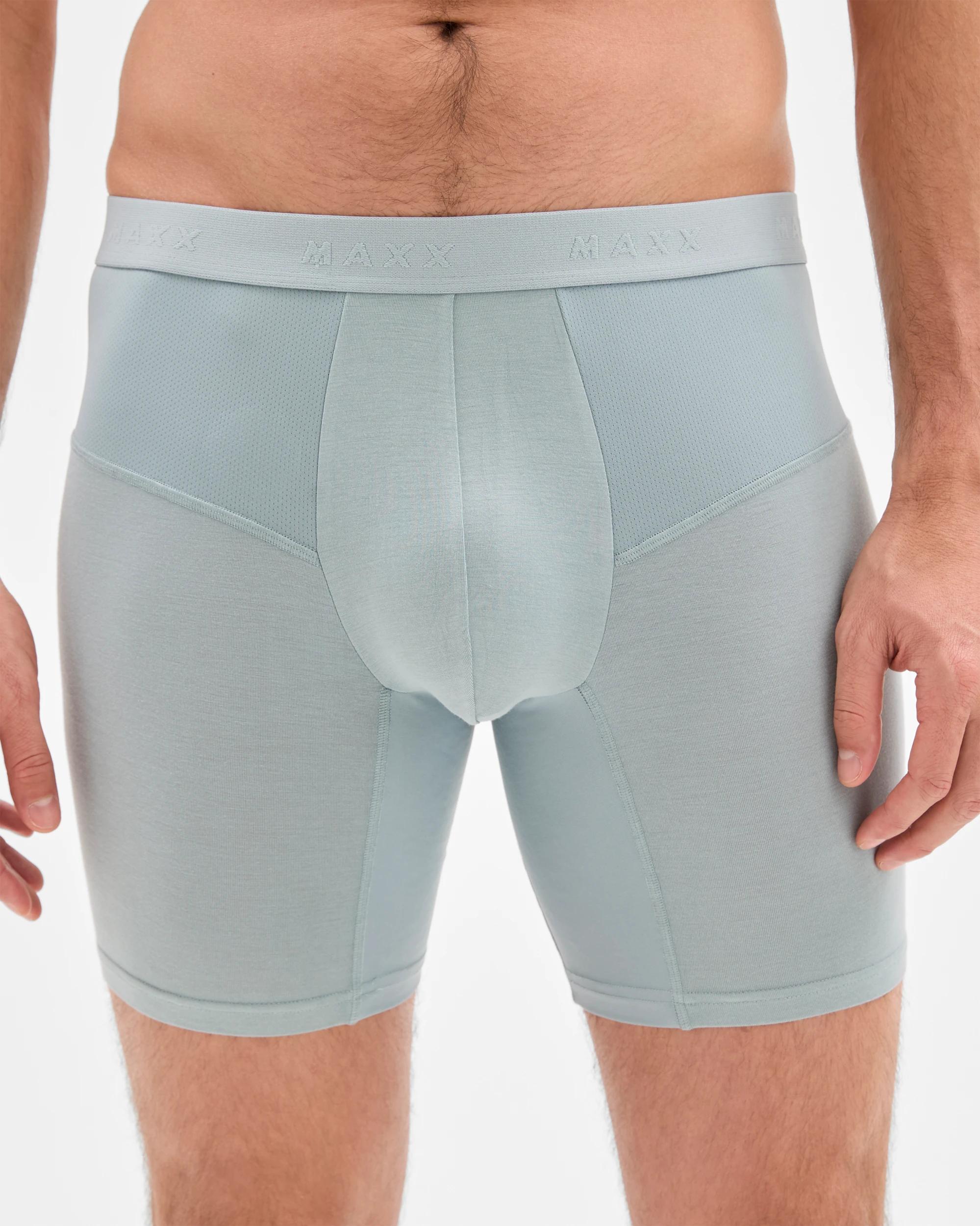 3 Mens Long Length Performance Trunks - Maxx SLATE, 3 of 3