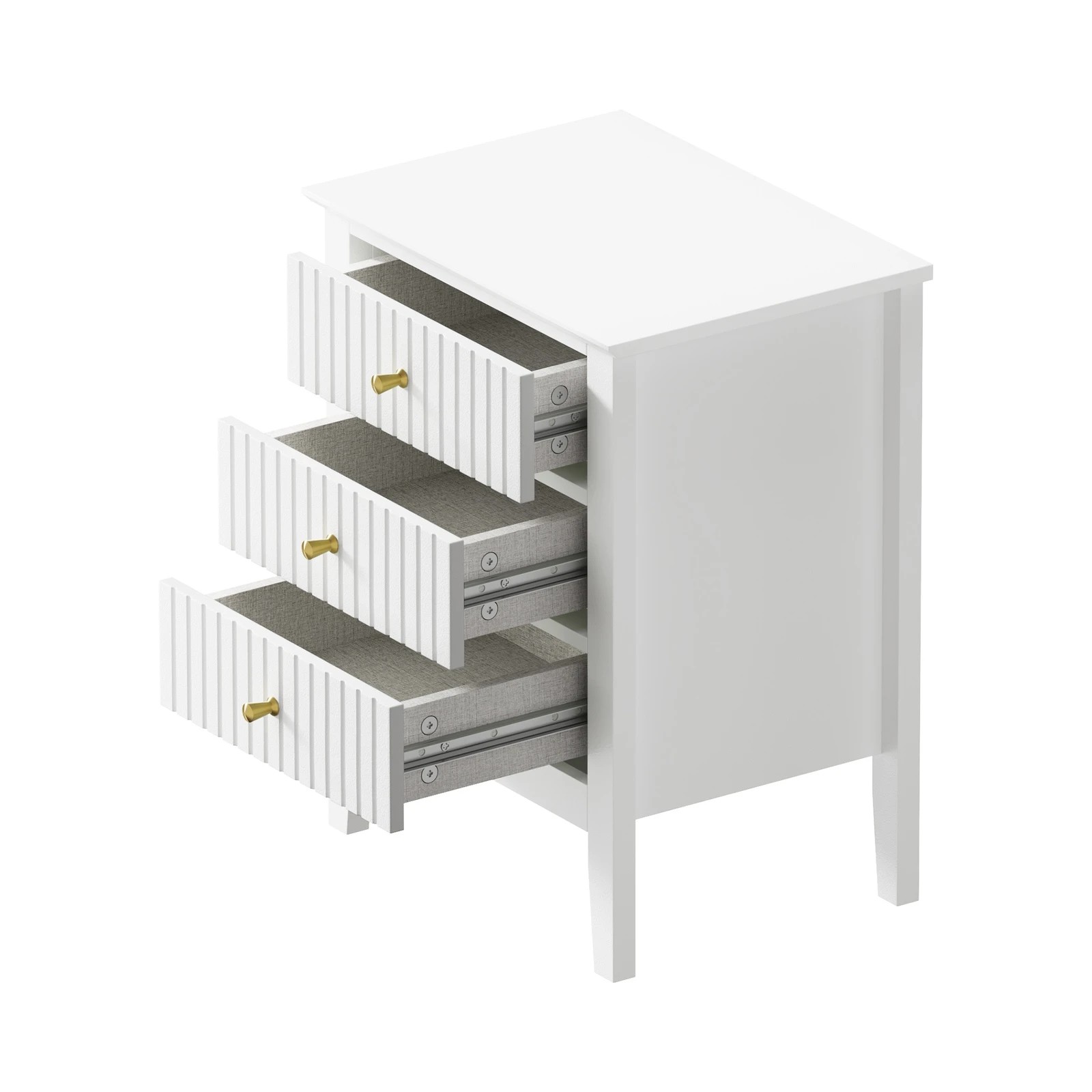 8 Oikiture Bedside Tables Set of 2 Side End Storage Furniture Nightstand - White, 8 of 9