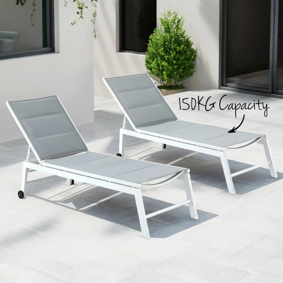 5 Gardeon Sun Lounger - White, 5 of 5
