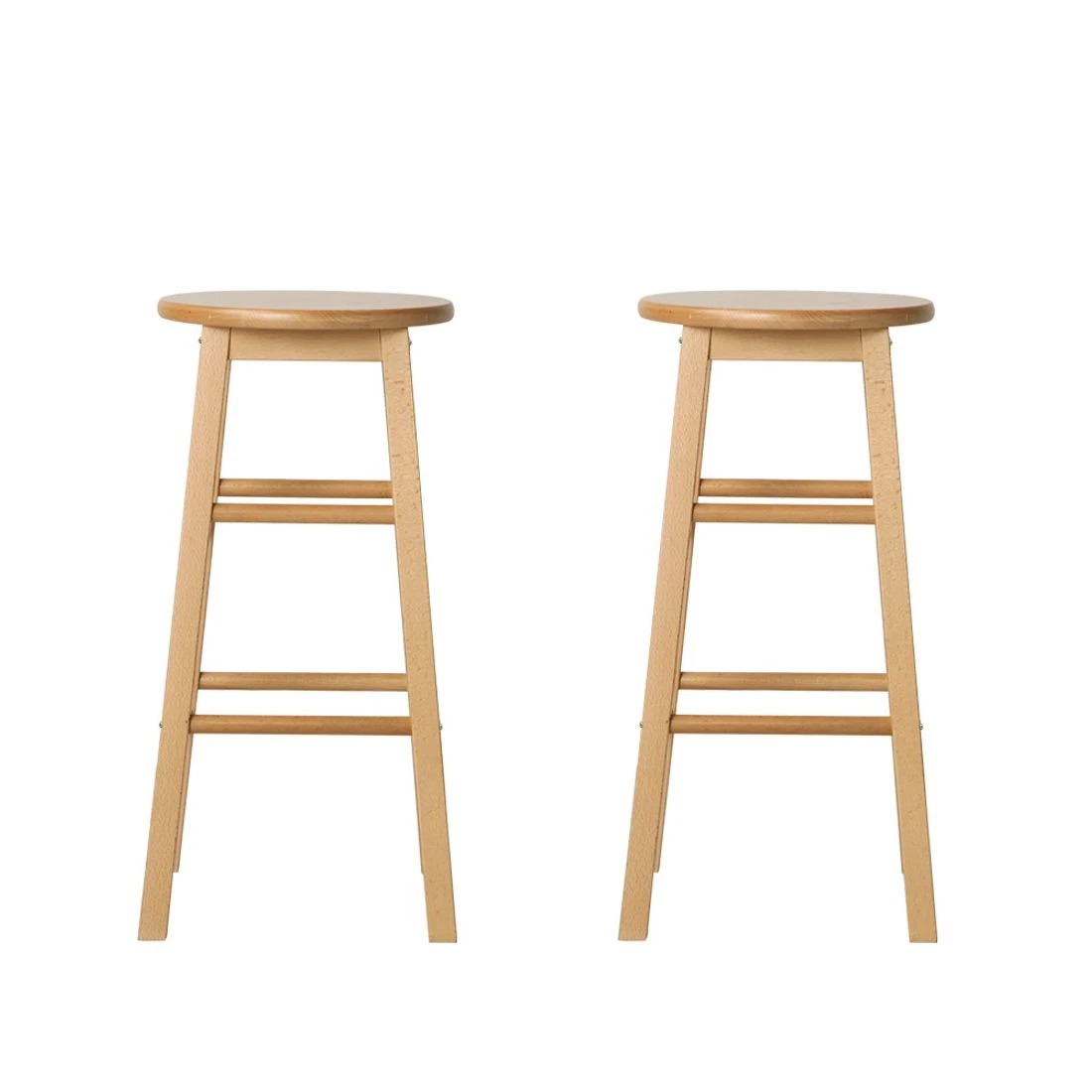4 Artiss 2x Bar Stools Round Chairs en Nature - Natural, 4 of 10