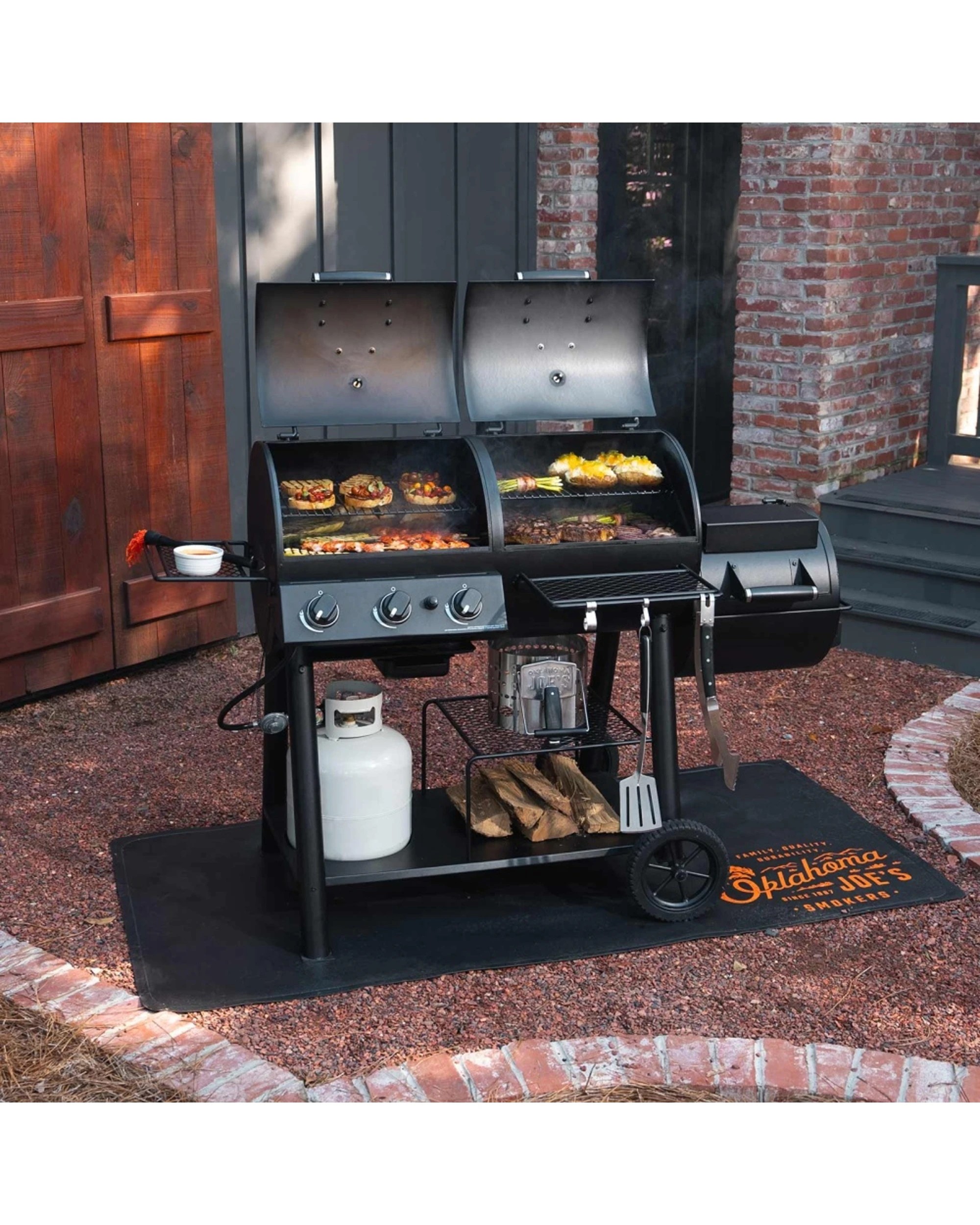 5 Oklahoma Joes Canyon Combo Charcoal 3 Burner Gas Smoker And Grill - Black, 5 of 7