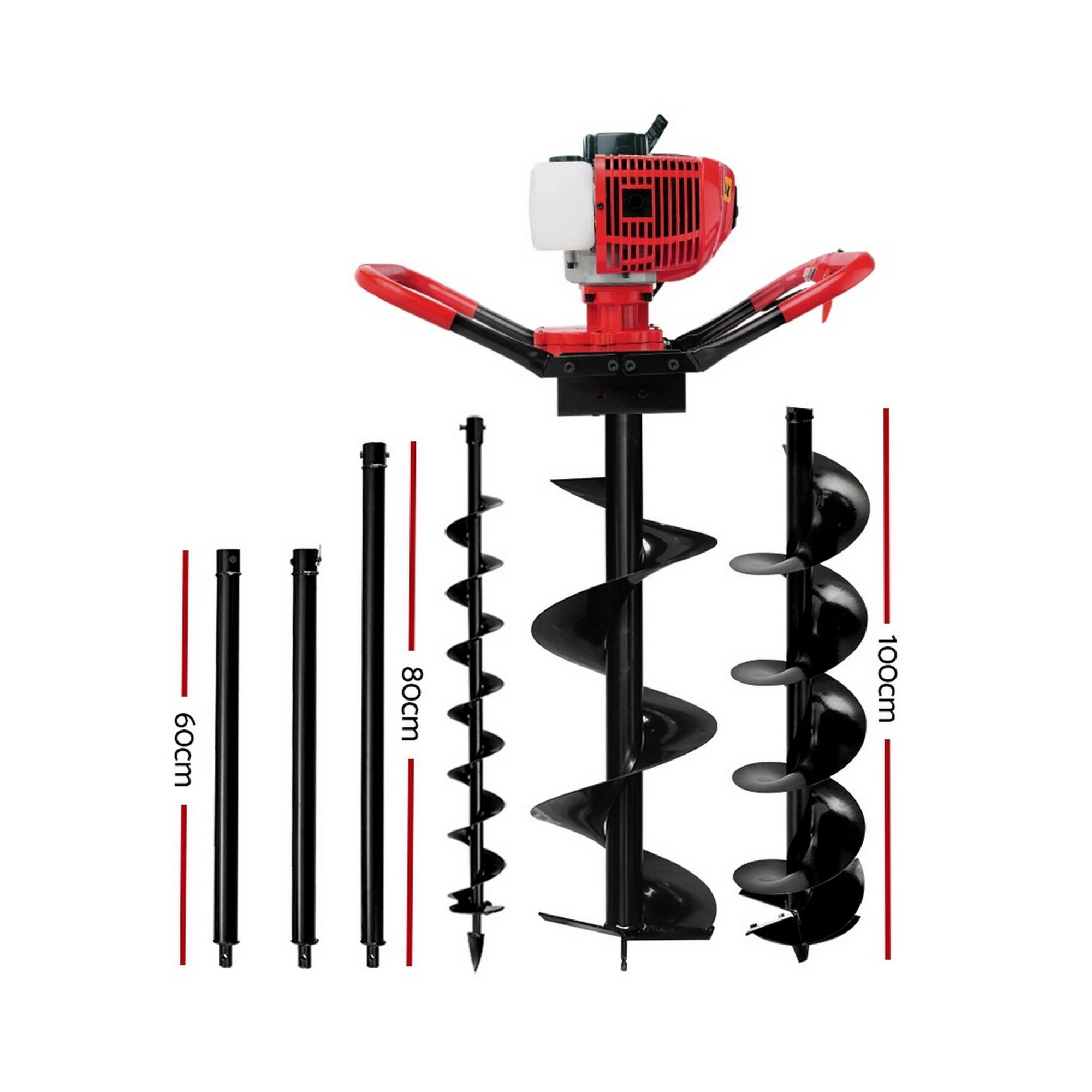 2 Giantz Petrol Post Hole Digger Extension Auger Bits Kit - Multi, 2 of 4