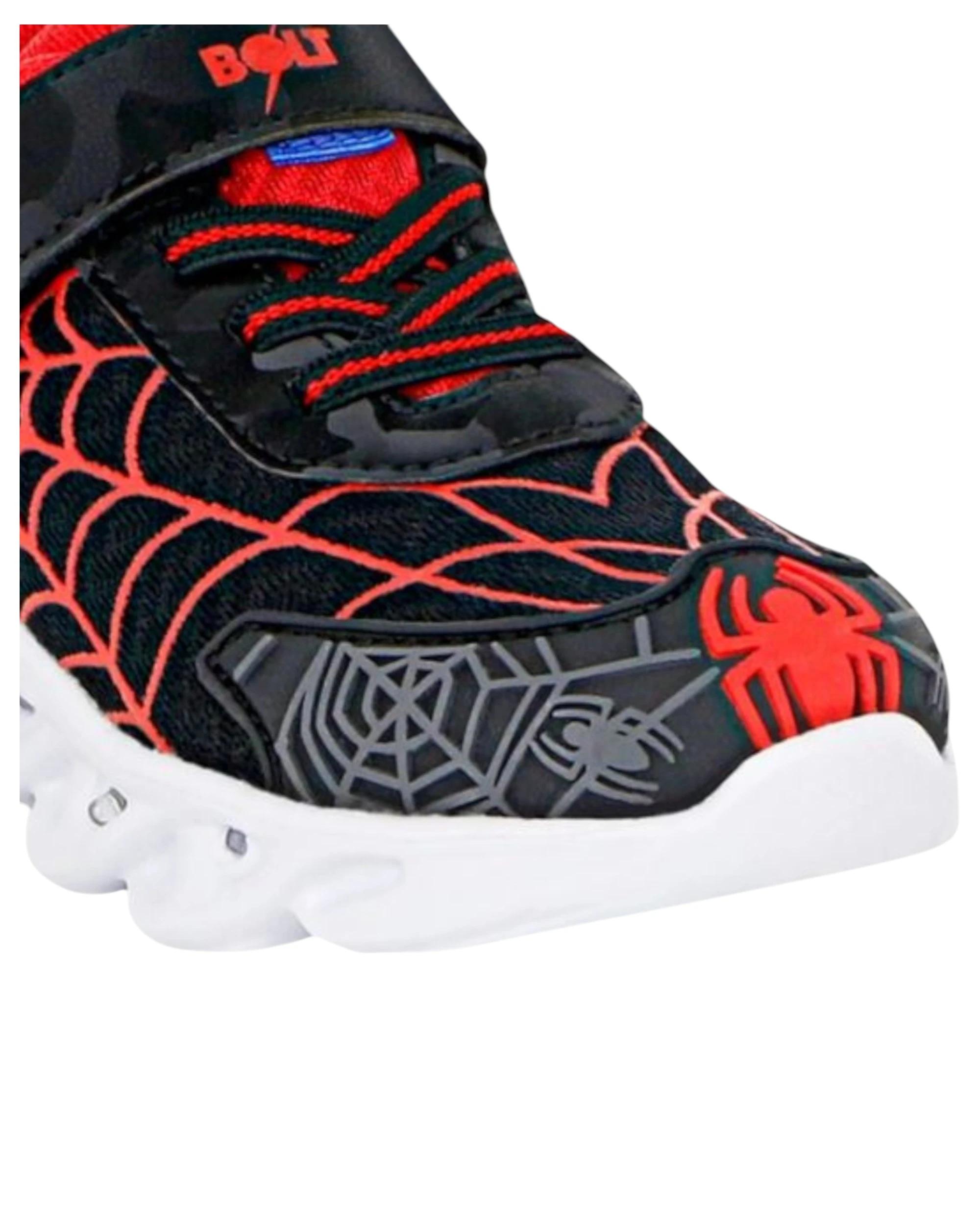 2 Lightning Bolt Kids Webb Sneakers Velcro Shoes BLACK/RED, 2 of 4