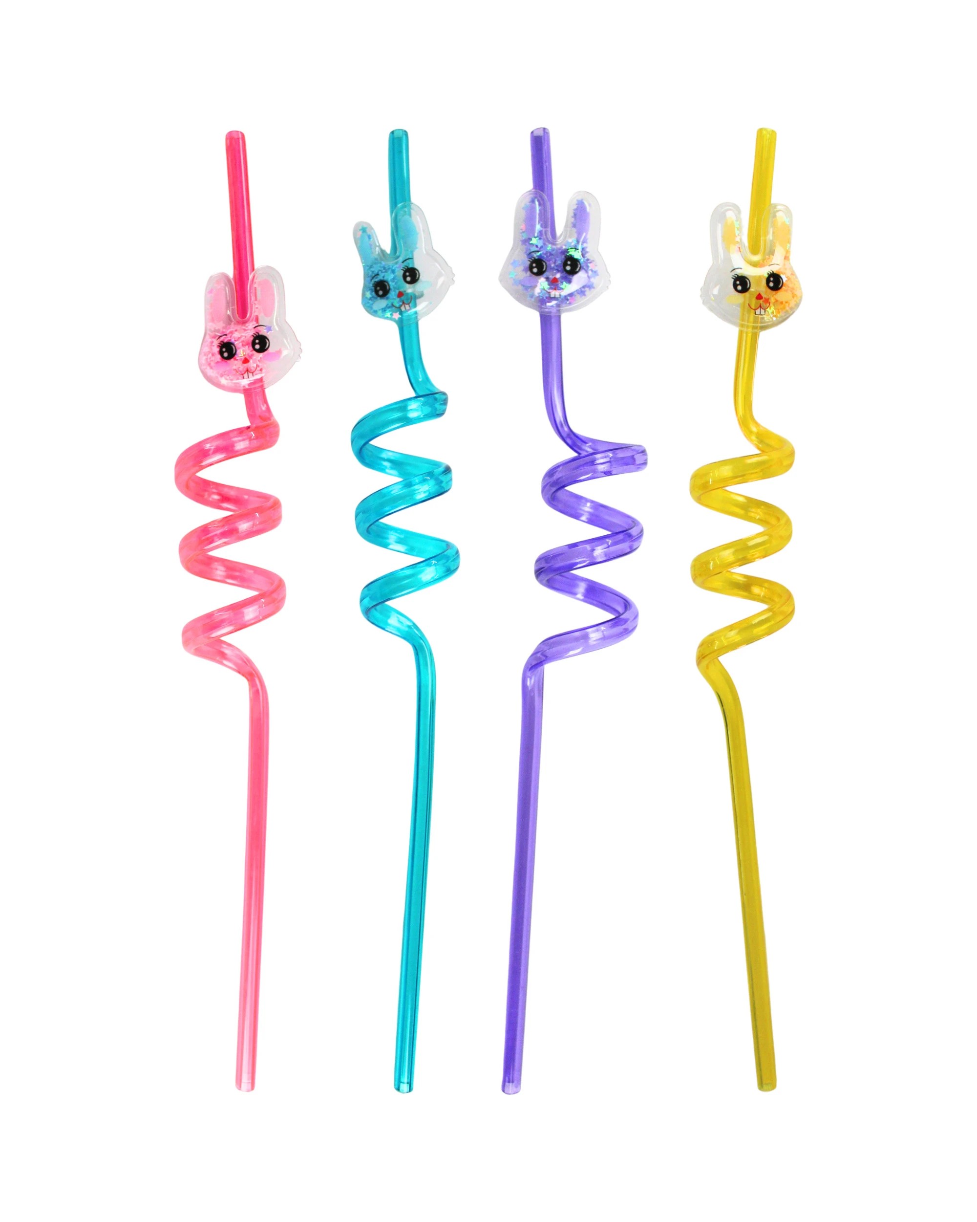 1 Uncle Bills Bunny Rabbit Swirly Straws Pack of 4 - Multi, 1 of 1
