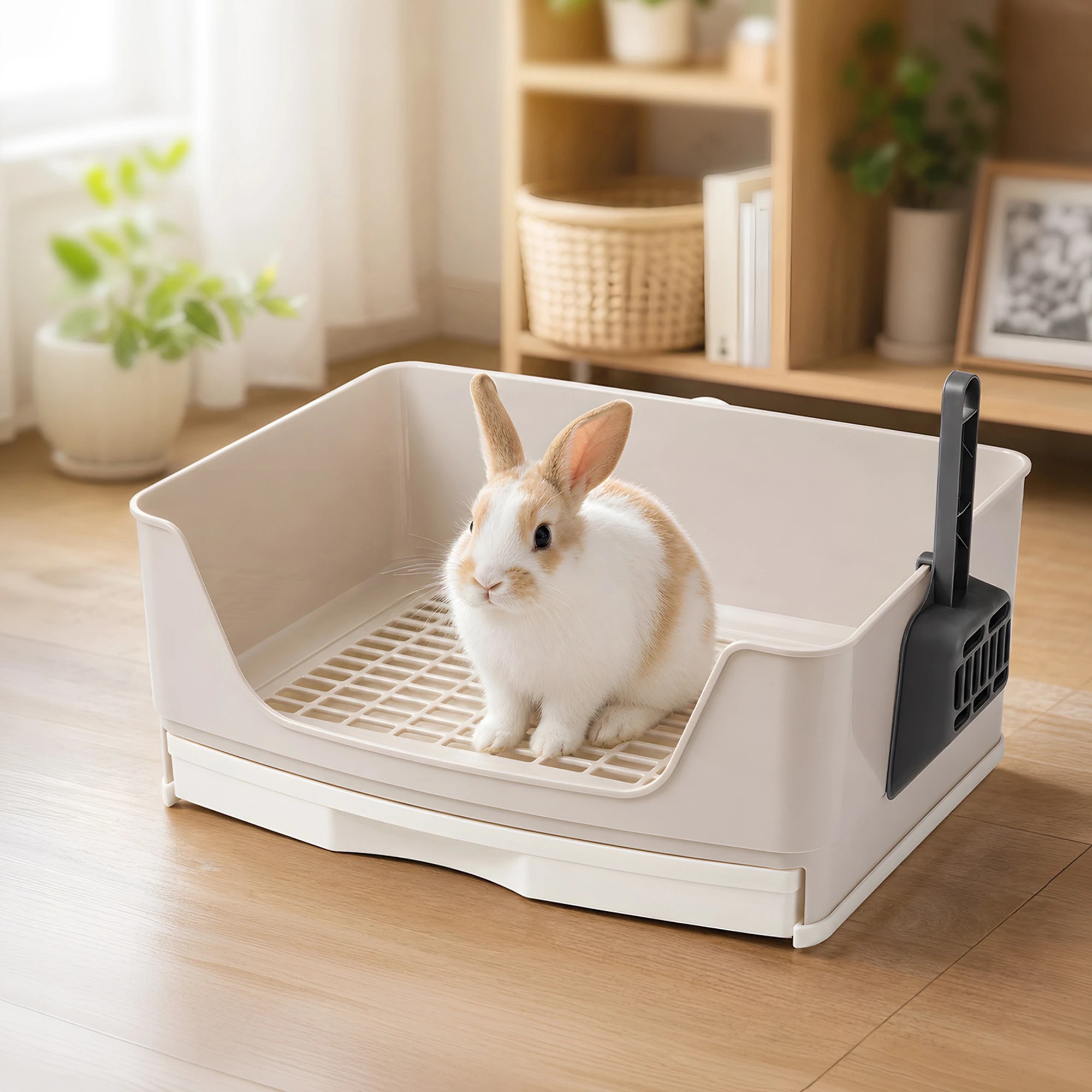 8 PaWz Rabbit Litter Tray Drawer Box Easy-Clean Secure for Indoor Cage Use Brown, 8 of 8