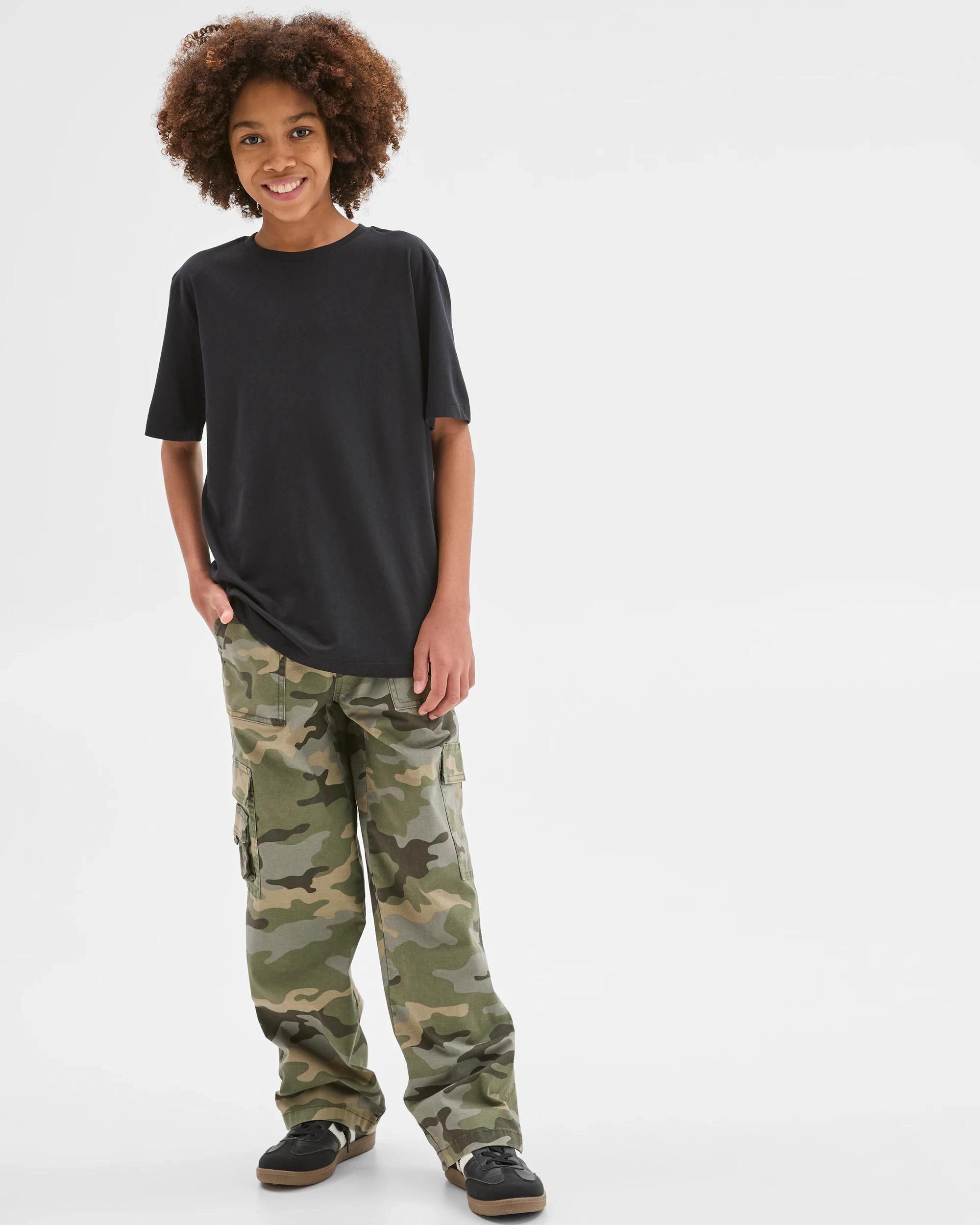 2 Target Kids Loose Fit Cargo Pants TAN, 2 of 7