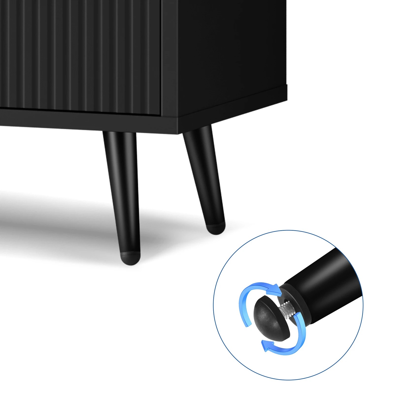 8 Alfordson Buffet Sideboard Cabinet Storage Cupboard Kitchen Doors Drawers - Black, 8 of 10